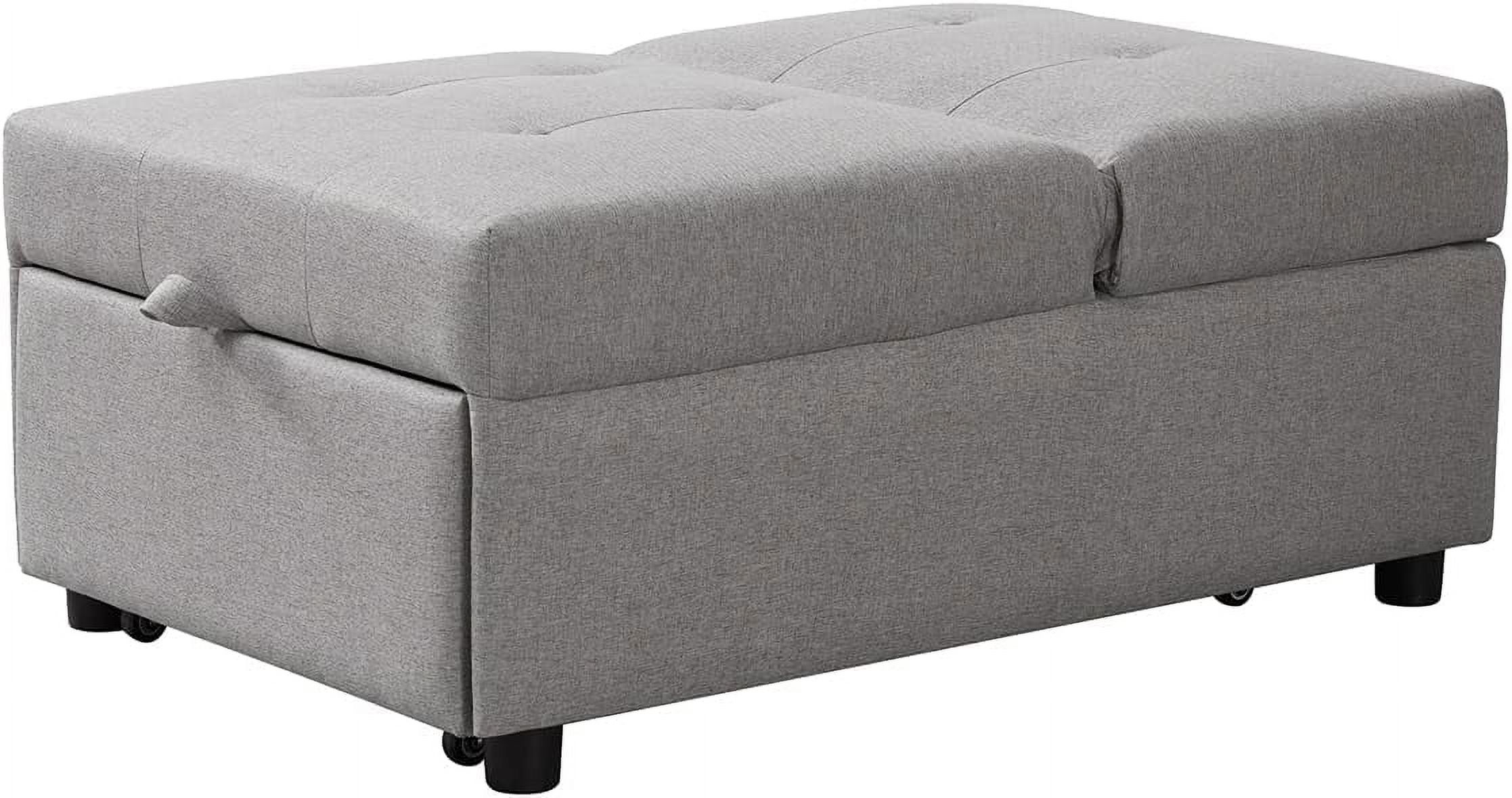 MultiFunction Ottoman, Sofa Bed Sleeper, Convertible Chair, Light Grey