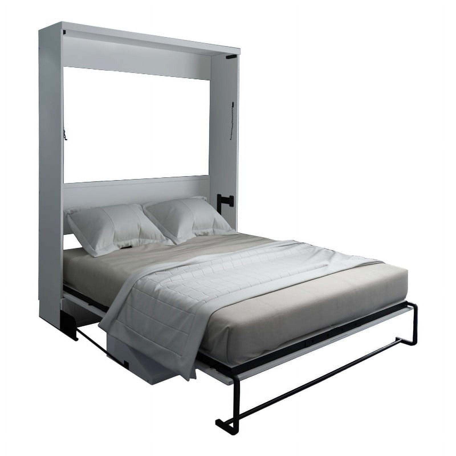 RoomAndLoft Brentwood Queen Solid Wood Murphy Wall Desk Bed in White