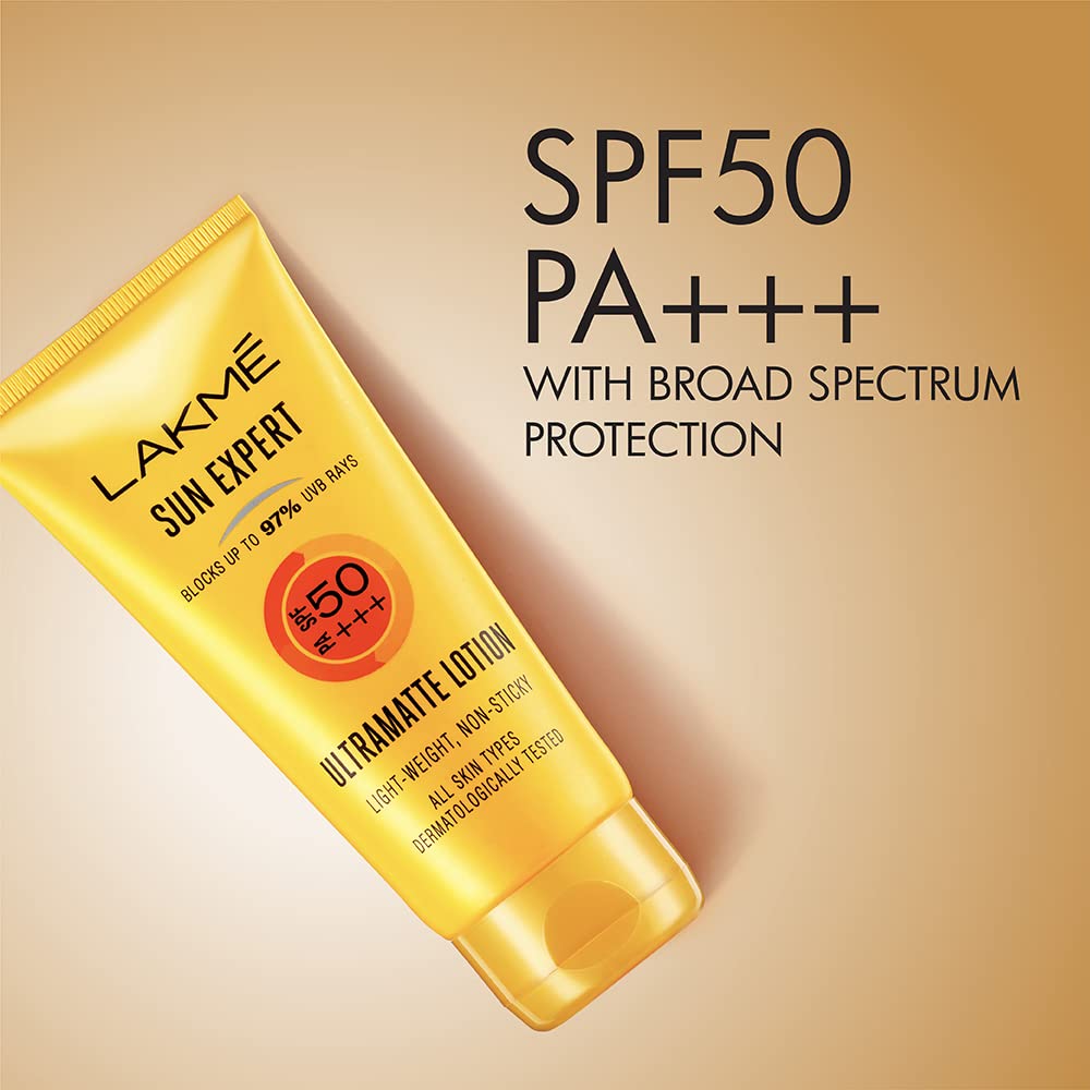 Lakme Sun Expert SPF 50 PA++ Ultra Matte Lotion Sunscreen, Blocks Upto 97% Harmful Sunrays, 50 ml