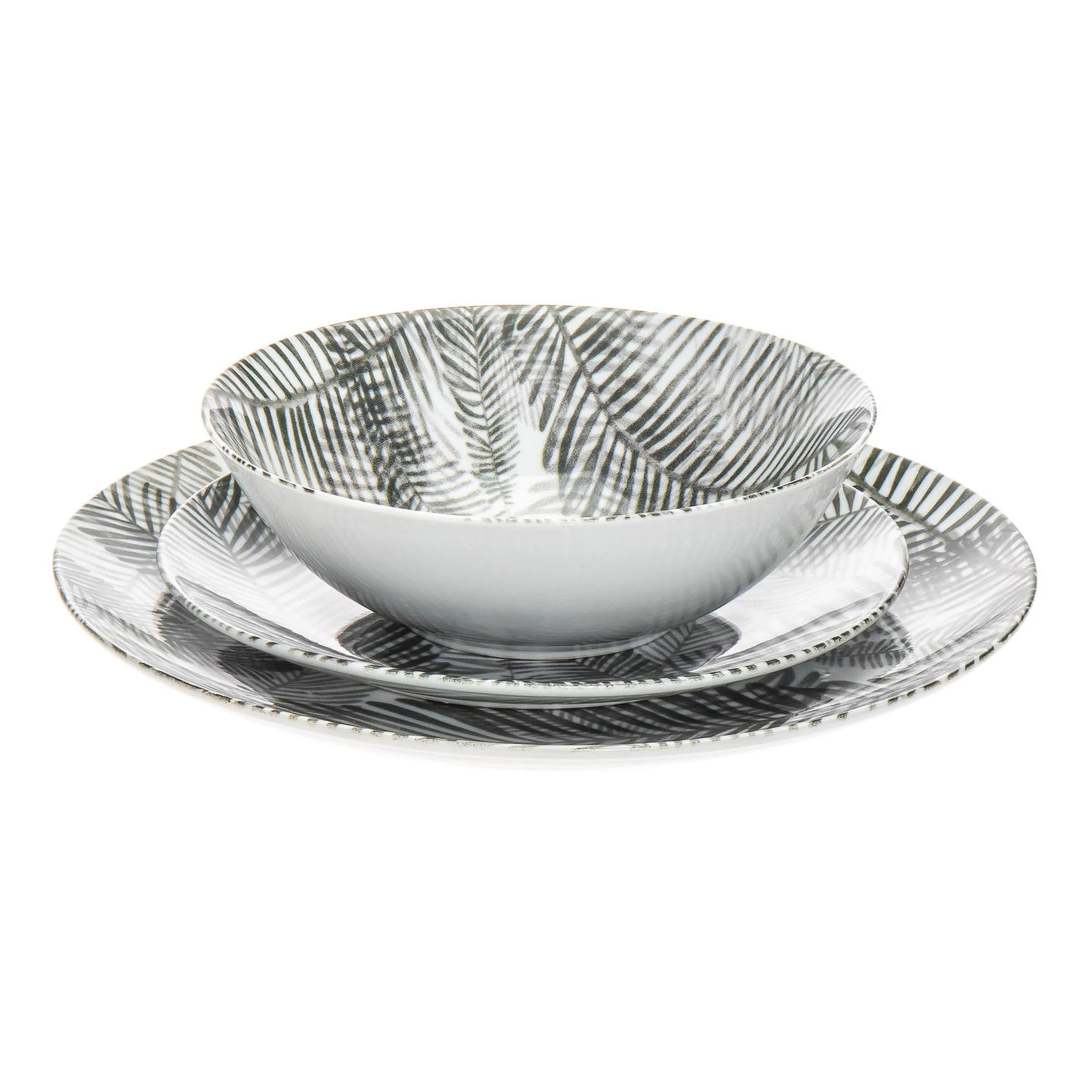 Felice Porcelain 12 Piece Dinnerware Set, Service For 4