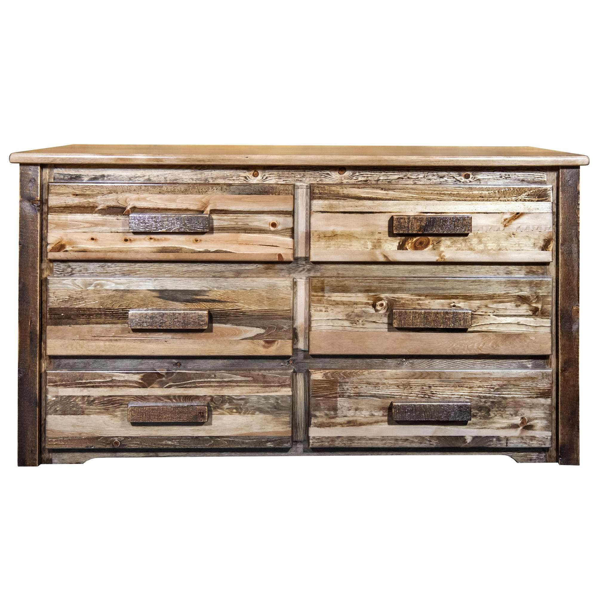 Homestead Collection 6 Drawer Dresser, Stain & Clear Lacquer Finish