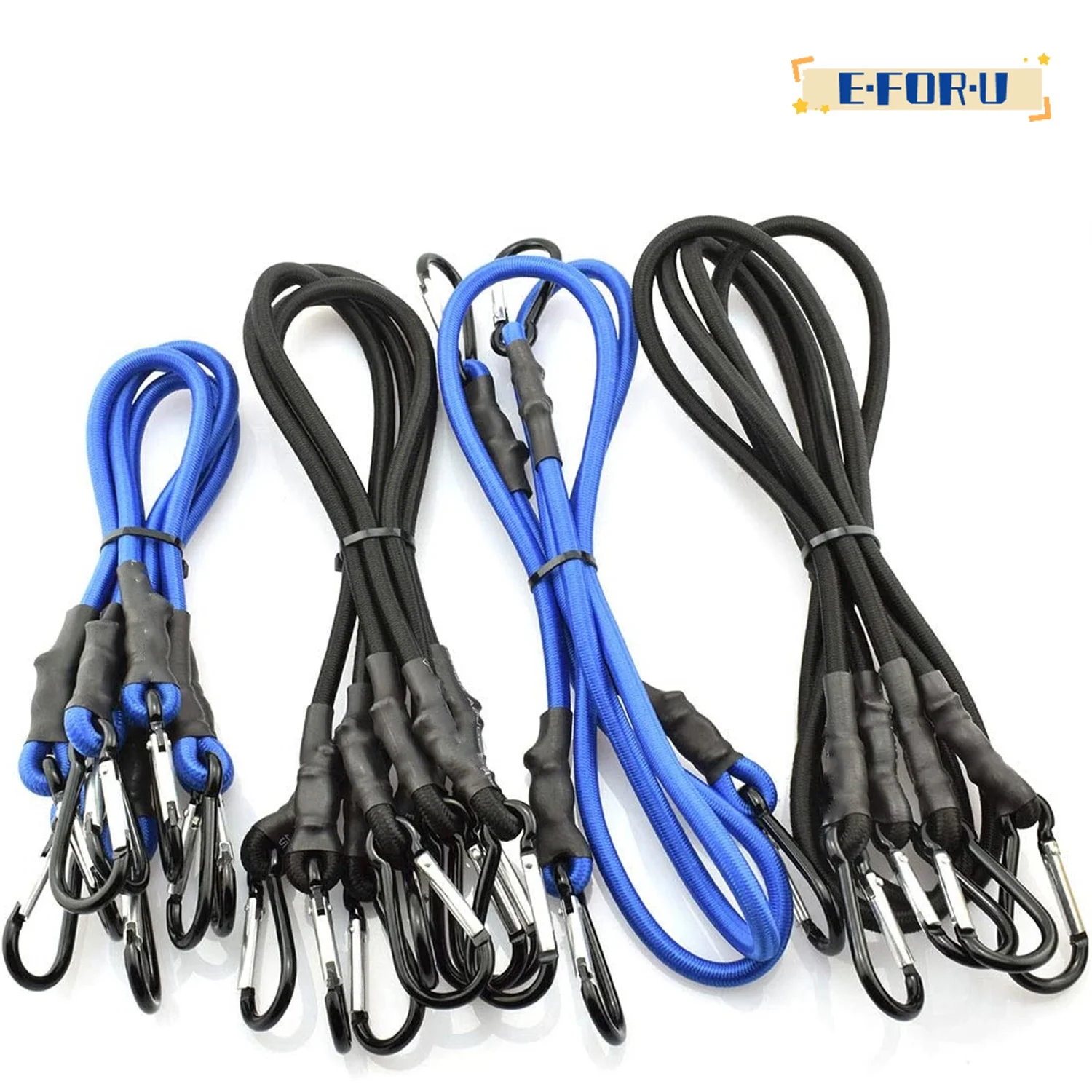 12pcs Bungee Cord with Hook Assorted Kit Heavy Duty Straps 2 Climbing Hooks