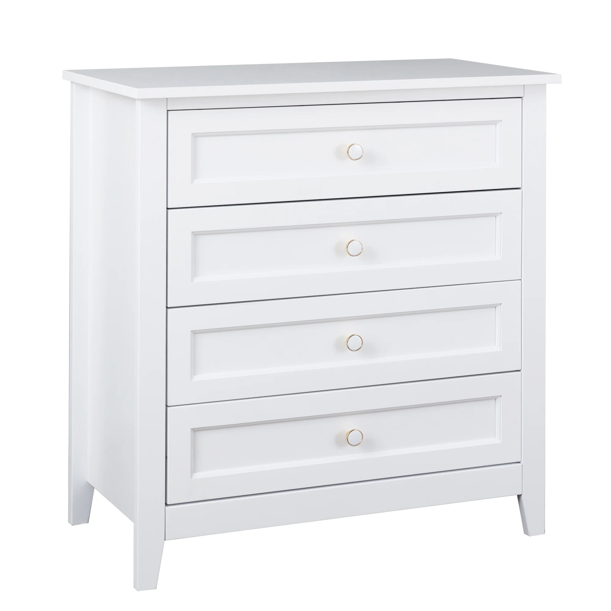 Retro Solid Wood Spray-Painted Dresser Bar, Buffet Cabinet - White, Dining/Living Room, Kitchen - Pack of 1