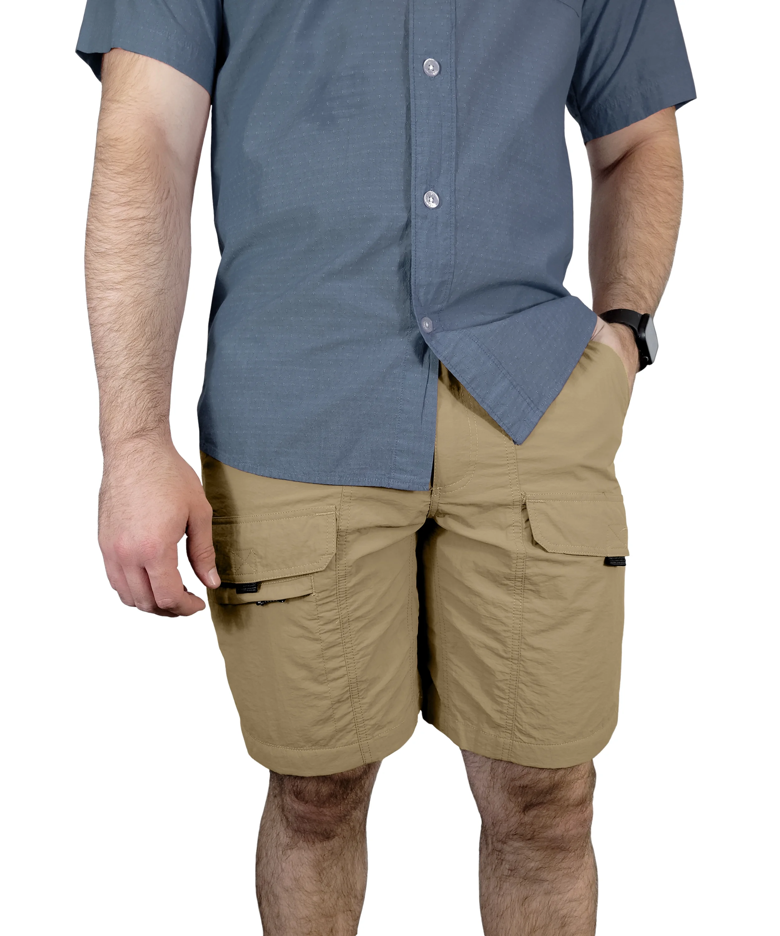 Victory Outfitters Men's Hiking Cargo Shorts Quick Dry Lightweight Travel Multi Pockets for Fishing Camping Golf Shorts - Khaki - M