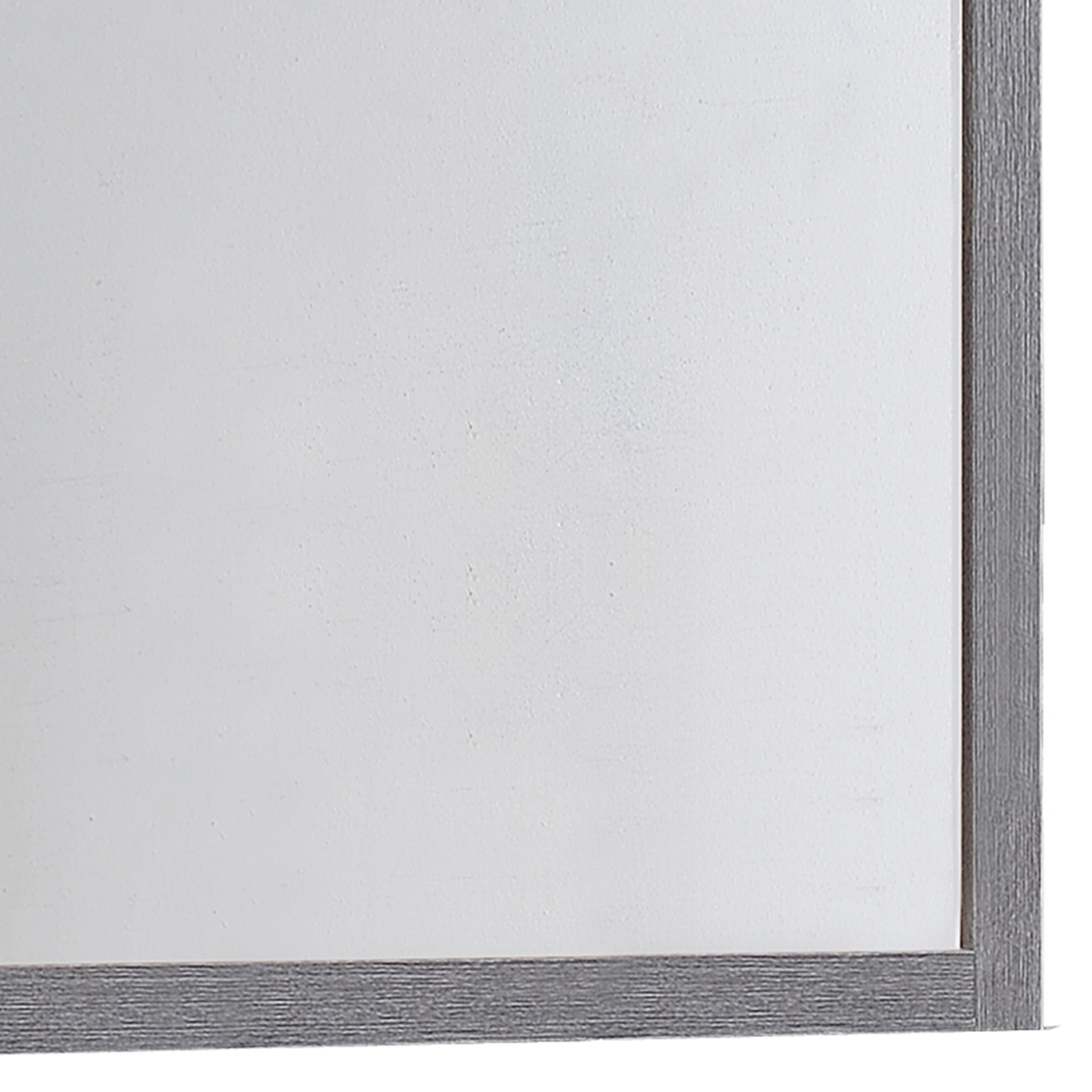 Rectangular Wood Encased Dresser Top Mirror, Gray and Silver- Saltoro Sherpi