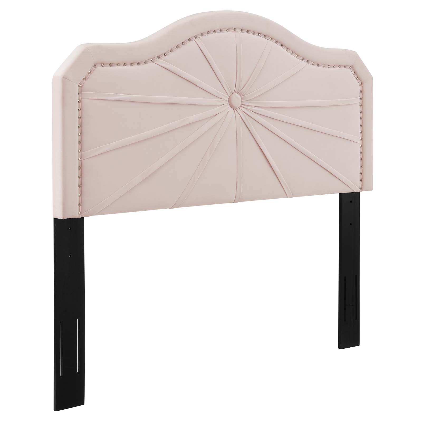 Modway Kristin Pleated Performance Velvet King/California King Headboard in Pink