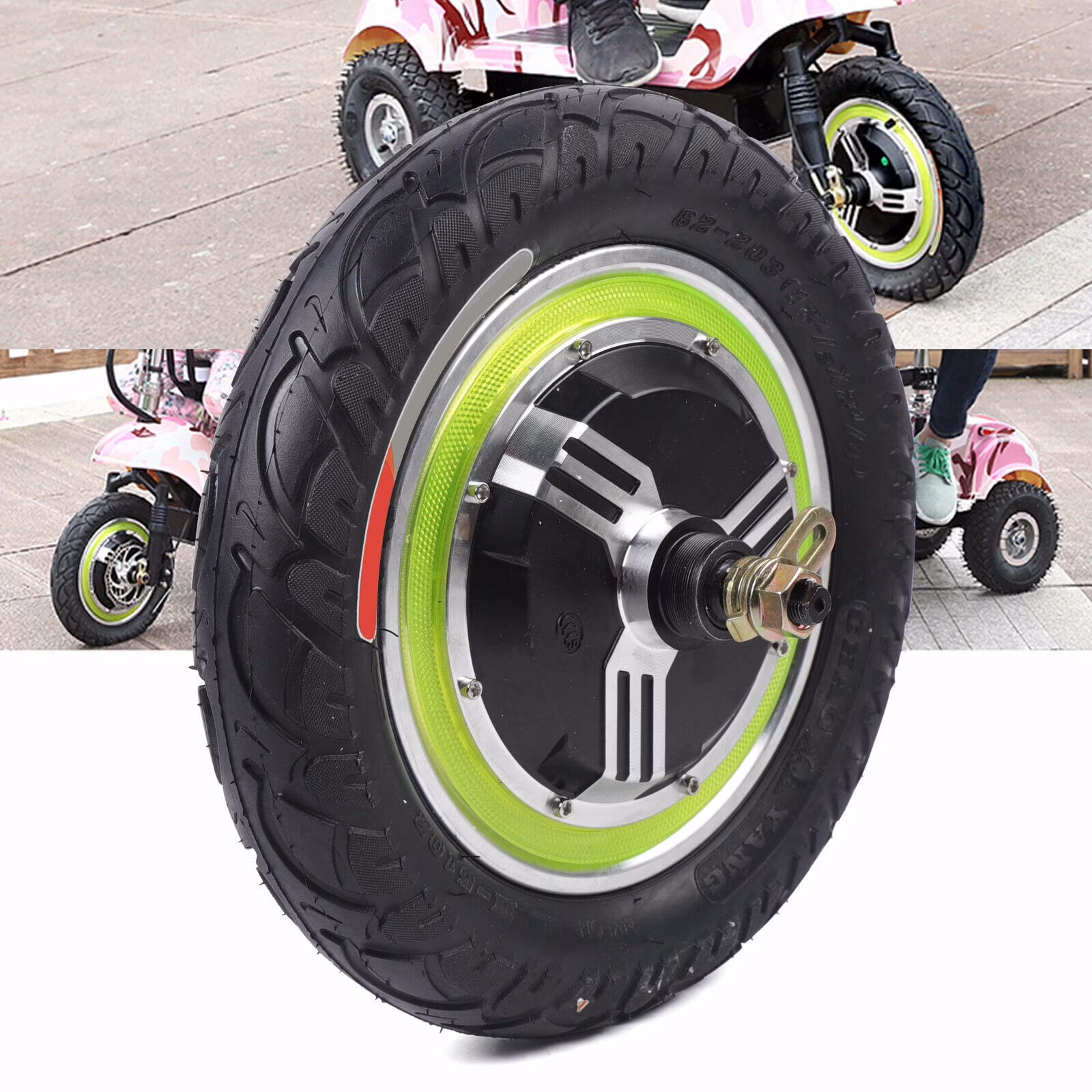 Miumaeov 12-Inch 48V 350W Gearless Brushless Hub Motor Front Rear Wheel E-Bike Hub Motor Electric Bicycle Conversion Kit Disc Brake