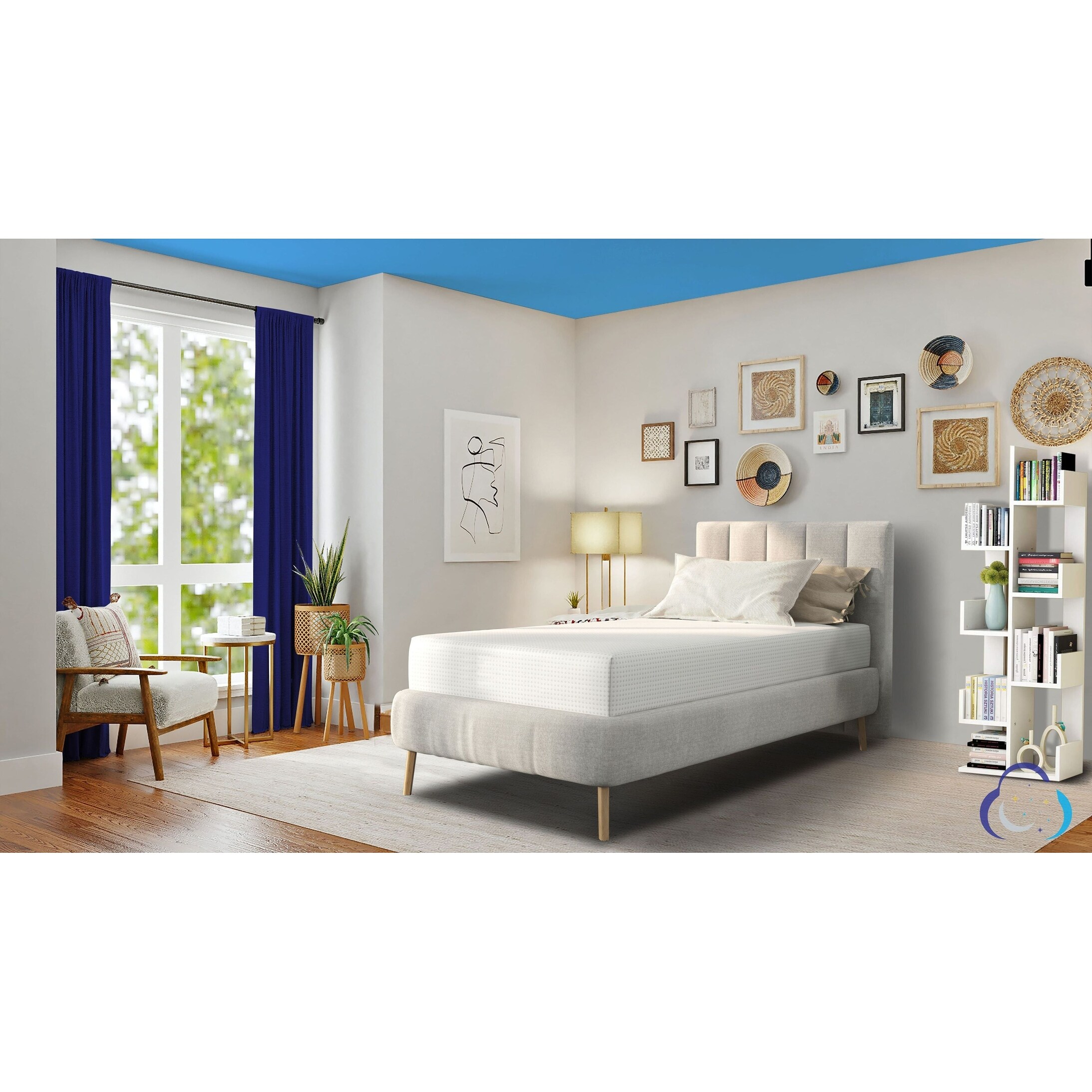 8 Inch Bamboo Charcoal Queen Size Medium Firm Memory Foam Mattress, Bed in a Box, Twin XL Size