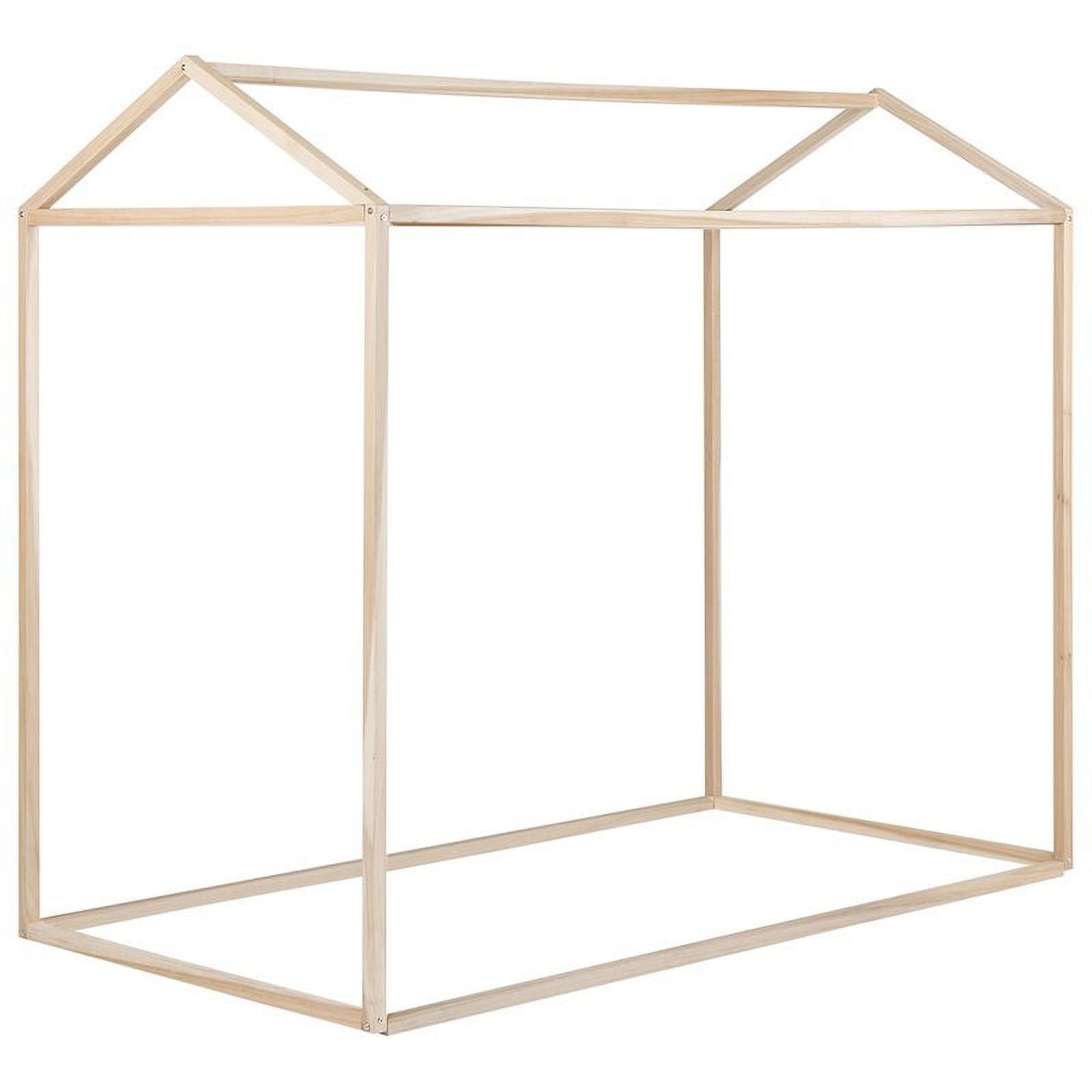 Rosebery Kids Modern Twin Canopy Bed Frame in Natural Poplar