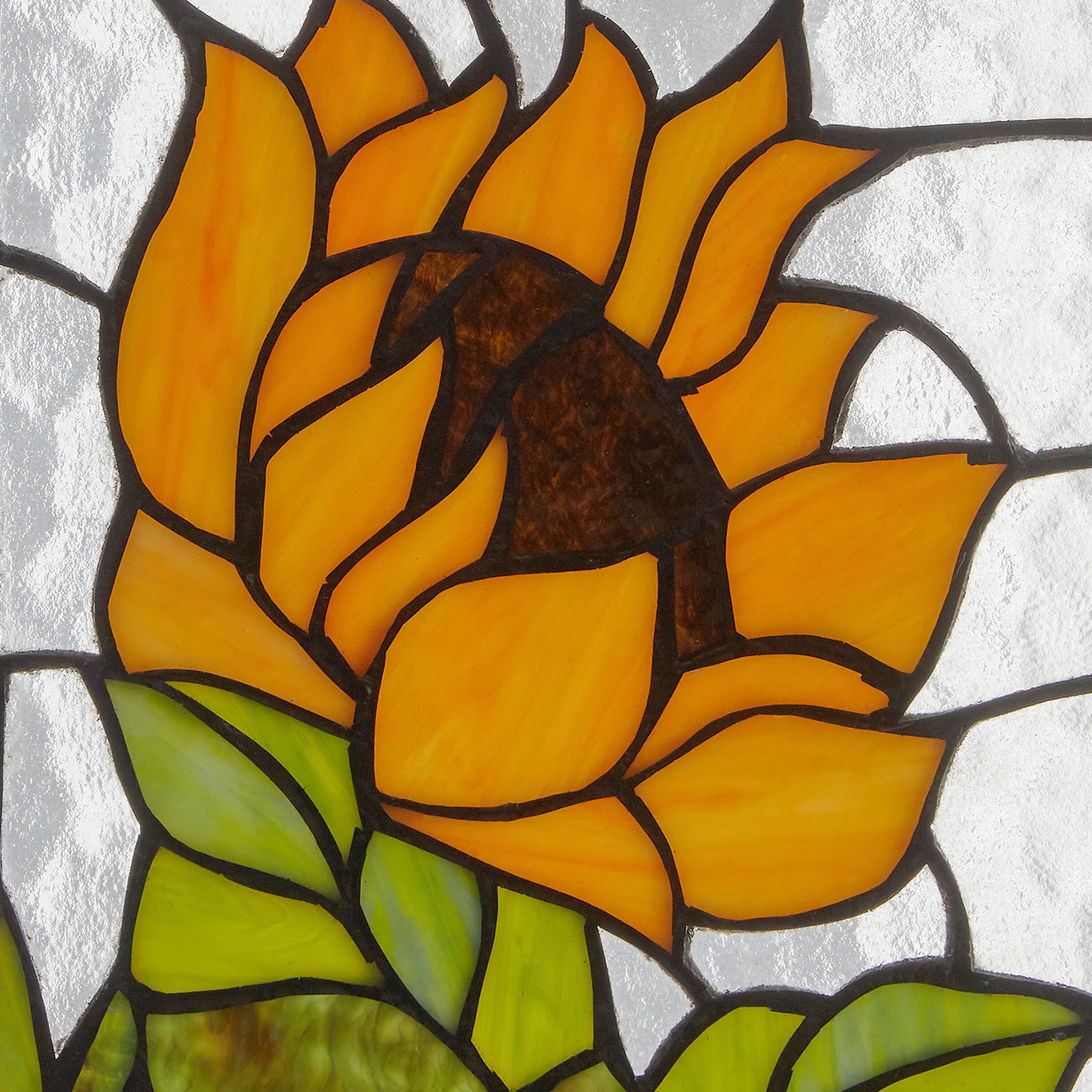 River of Goods Single Sunflower  Stained Glass Vertical Window Panel