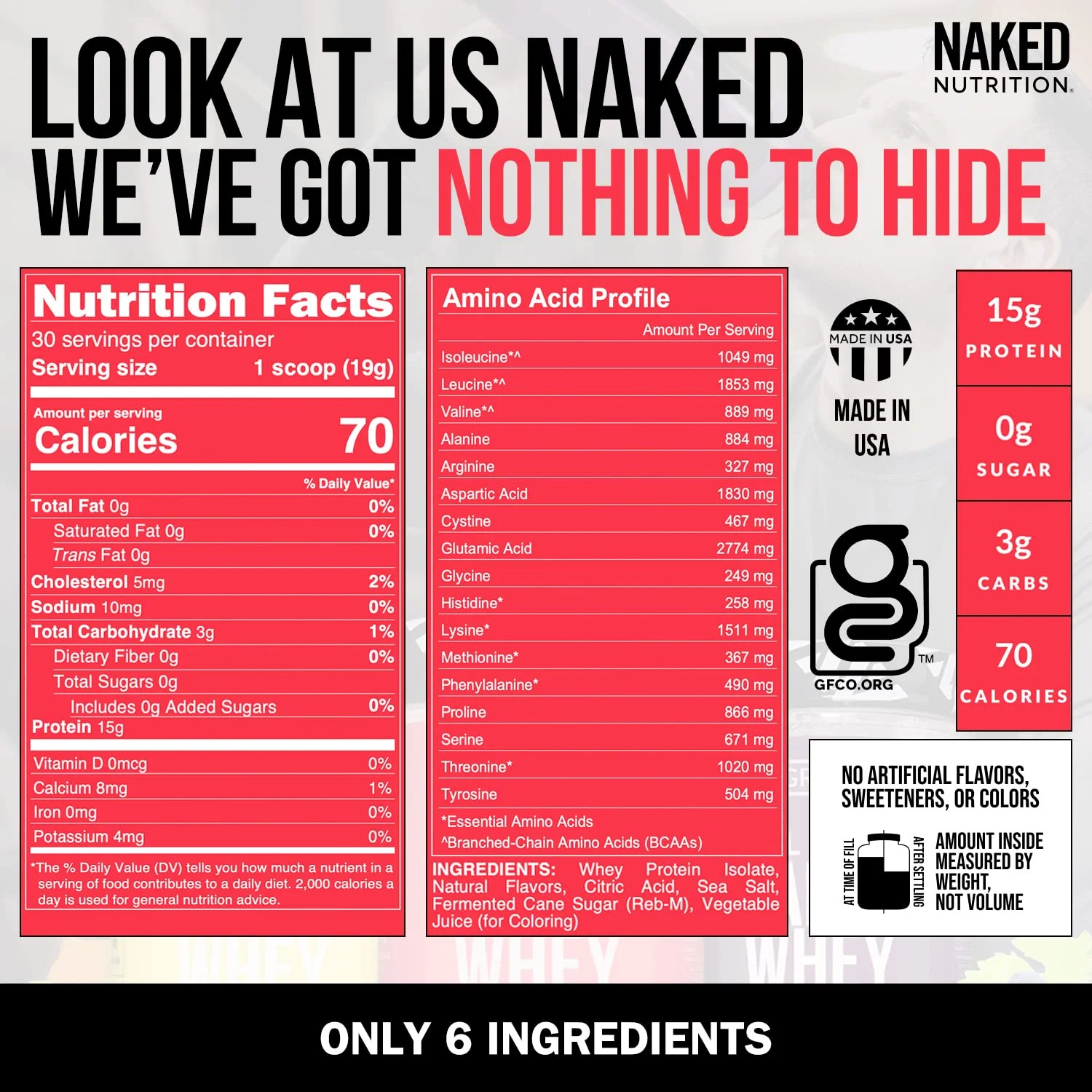 Clear Naked Whey Protein Isolate, Fruit Punch, 100% Iso Protein Powder, No GMOs or Artificial Sweeteners, Gluten-Free, Soy-Free - 30 Servings