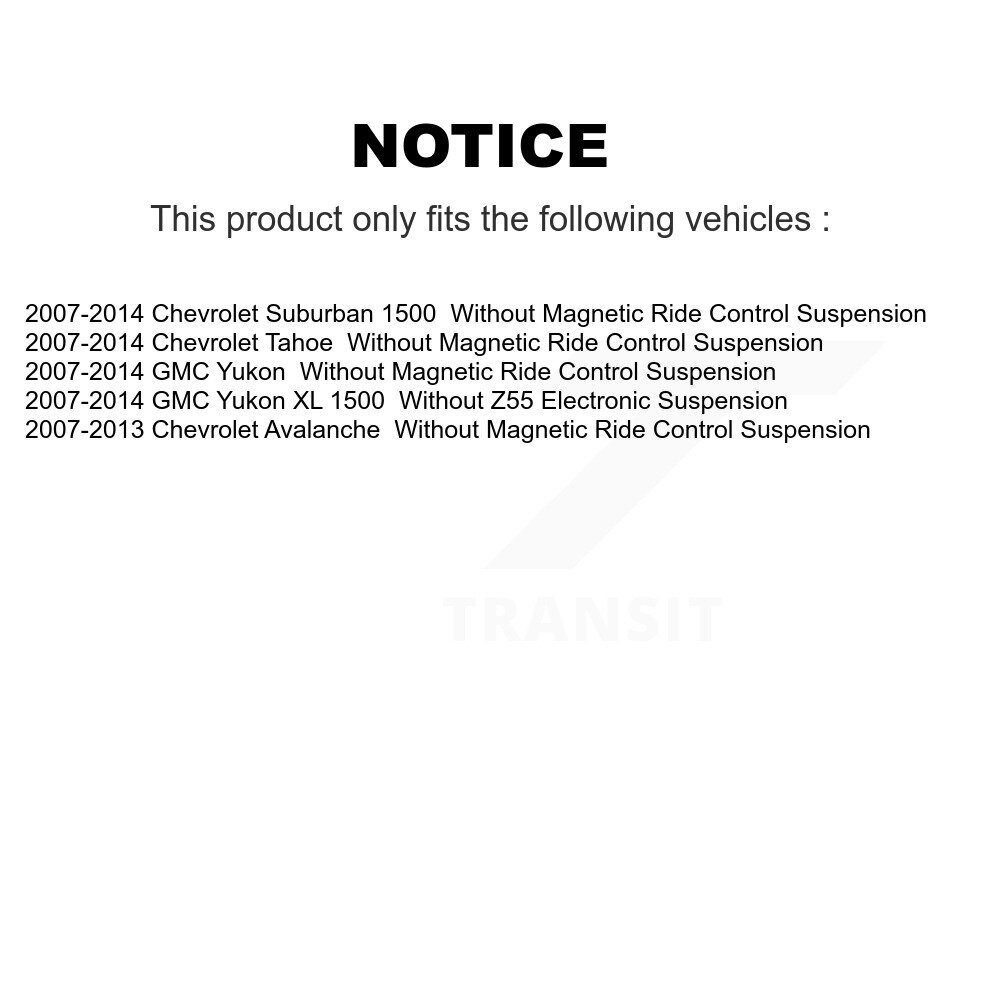 Transit Auto - Front Strut And TOR Link Kit For Chevrolet Tahoe GMC Suburban 1500 Yukon XL Avalanche KSS-106499