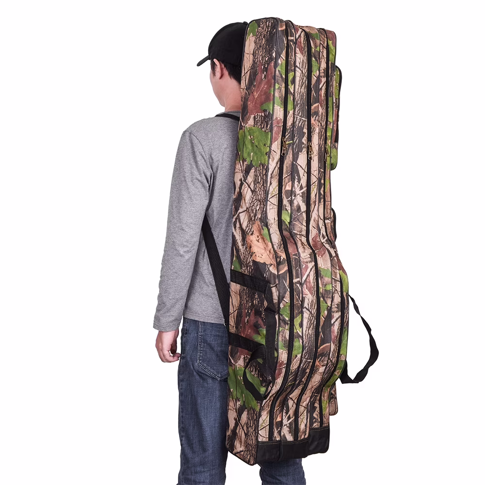 Nebublu Fishing Bag, Portable Folding Rod Reel Bag, Travel Storage Case for Fishing Tackle