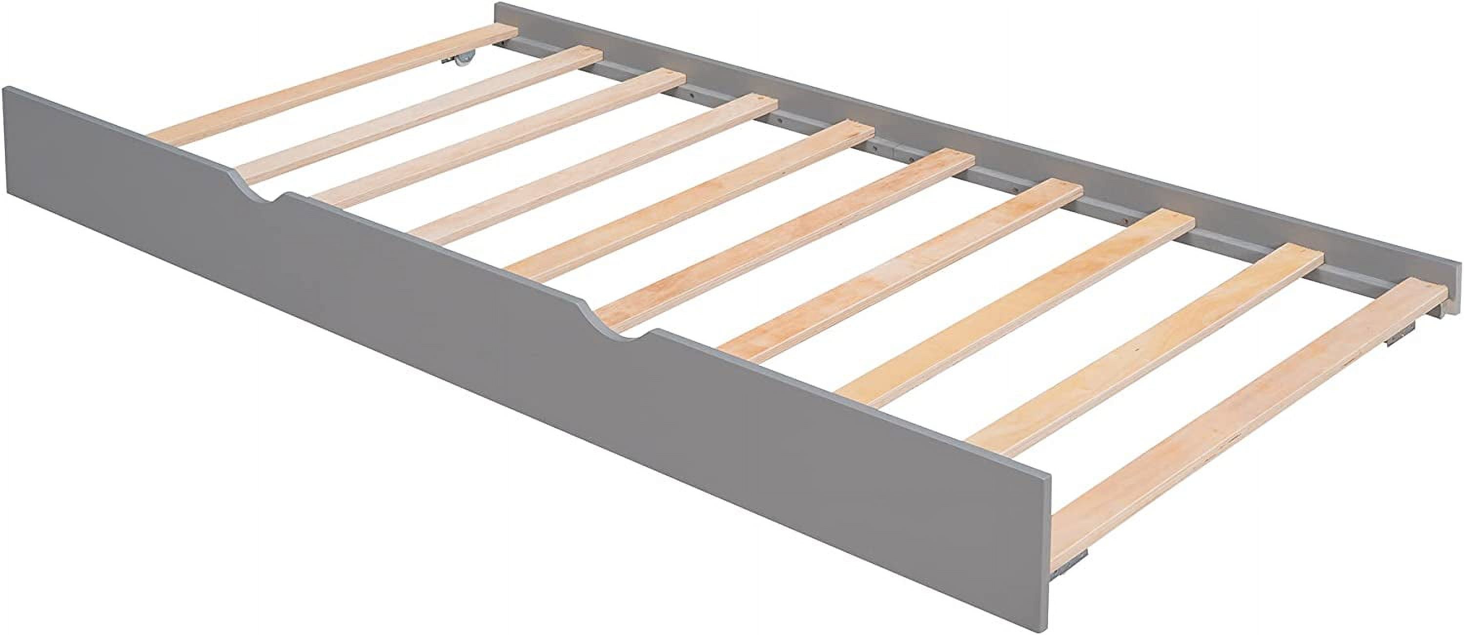 Wooden Bunk Bed With Trundle, Separable Bunk Bed Can Be Separated Into 2 Beds, Grey