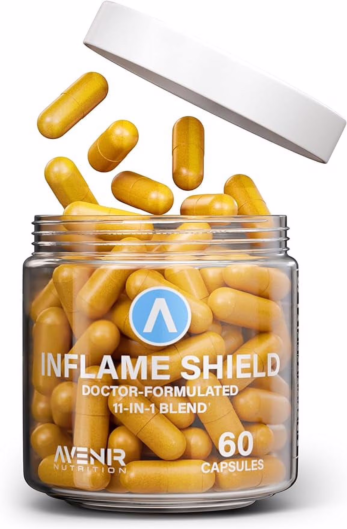 Avenir Nutrition Inflame Shield (2 PACK) | Turmeric Supplement for Inflammation Support with Ginger, Bioperine, & Bromelain | Advanced Formula for Joint Support | 60 Capsules for Men and Women