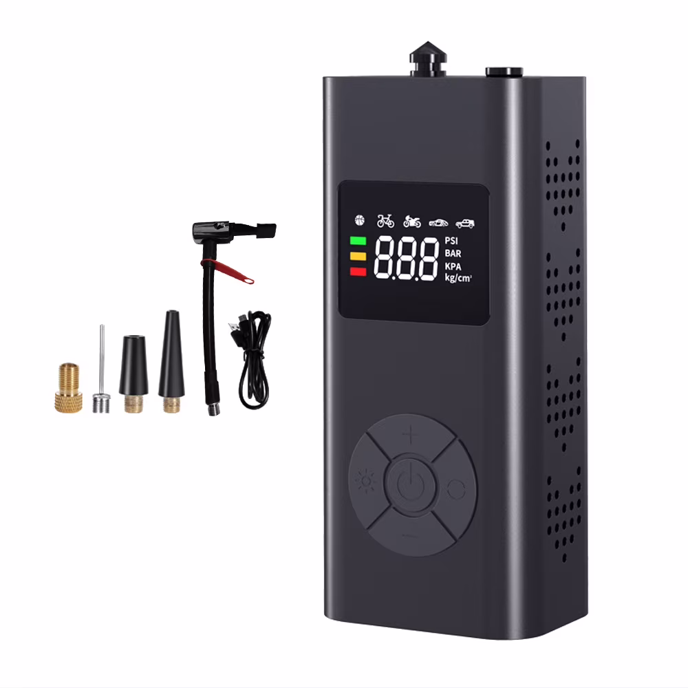 Nebublu Multifunctional Cordless Car Tire Pump USB Rechargeable Digital Display Air Pump Tire Inflator Portable Air Compressor， Versatile Inflation Tool for Cars, Bikes, and More