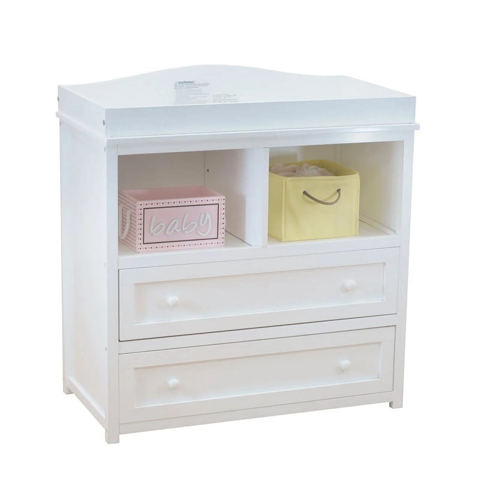 AFG Baby Furniture Leila 2-Drawer Changing Table White with Contoured Changing Pad