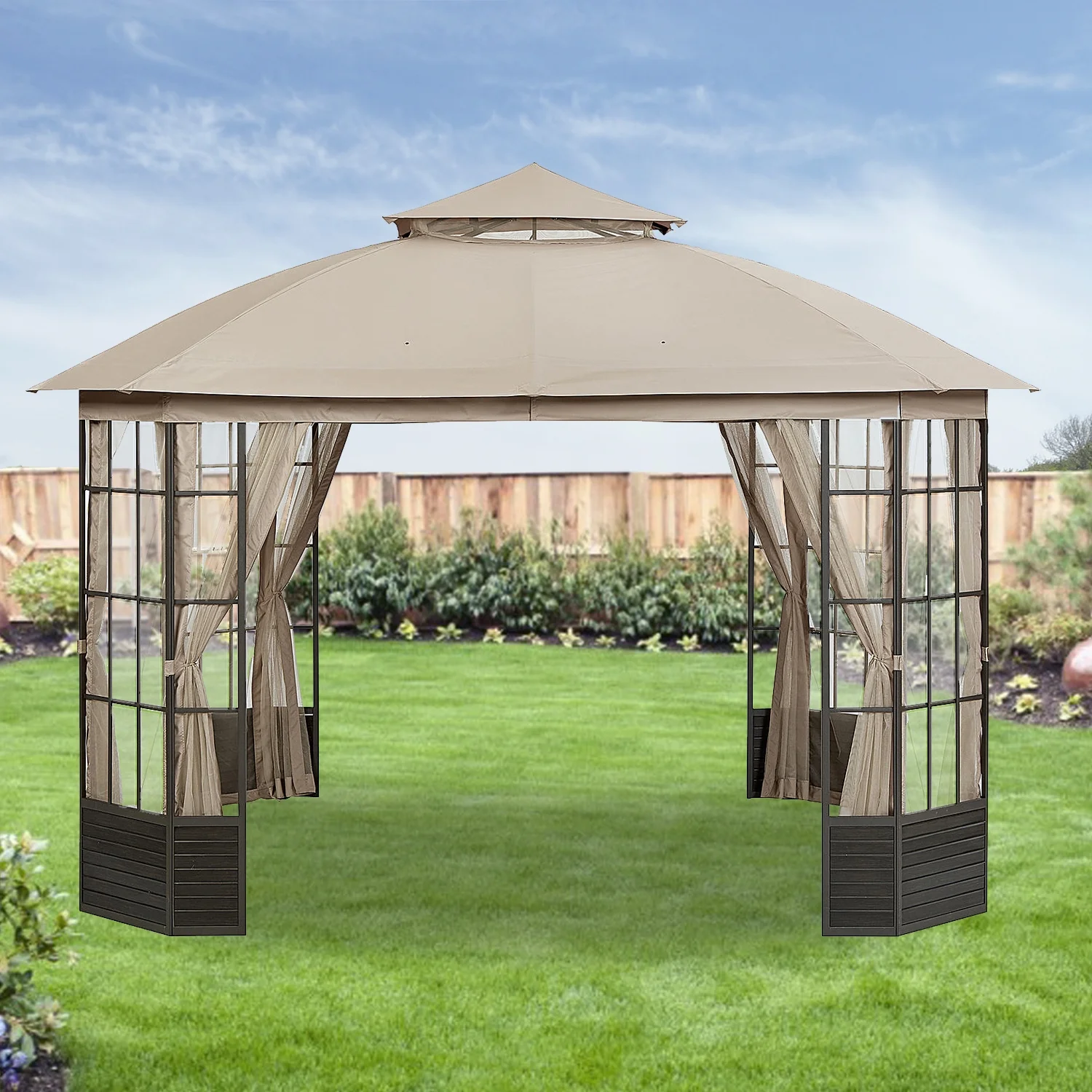 Garden Winds Replacement Canopy for the Lake Charles Gazebo, Riplock 350