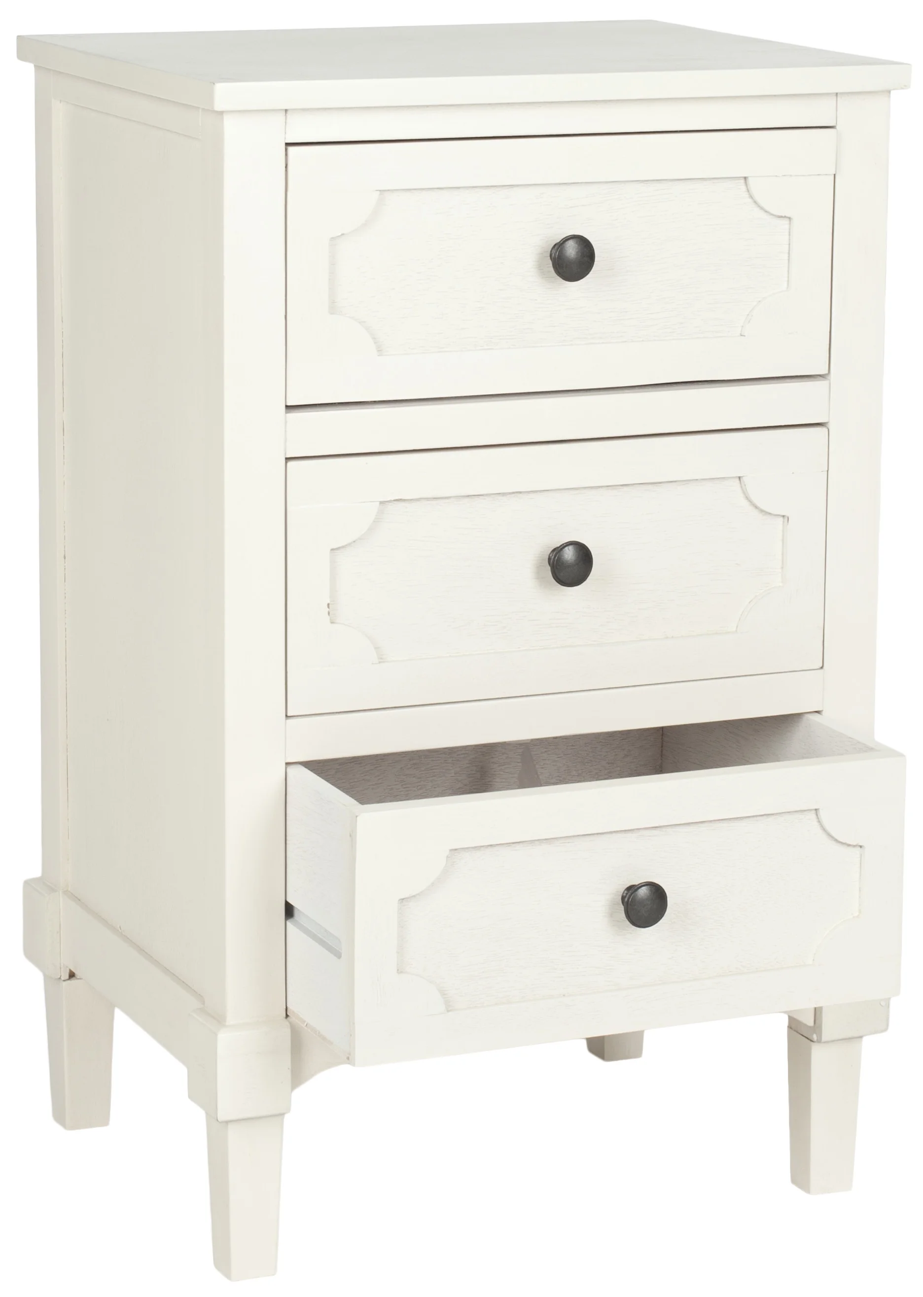 SAFAVIEH Rosaleen Solid Casual Three Drawer Side Chest, White