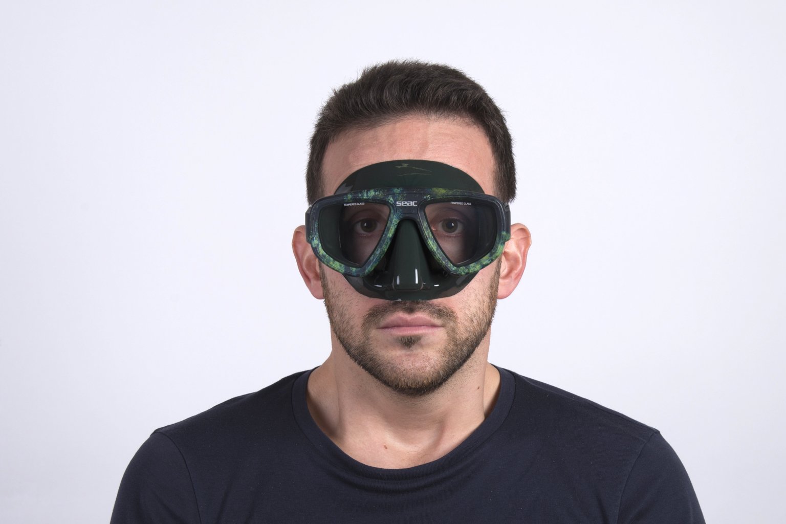 SEAC ONE Camo Diving Mask with RX Lenses, Anti Reflective (Green Camo)