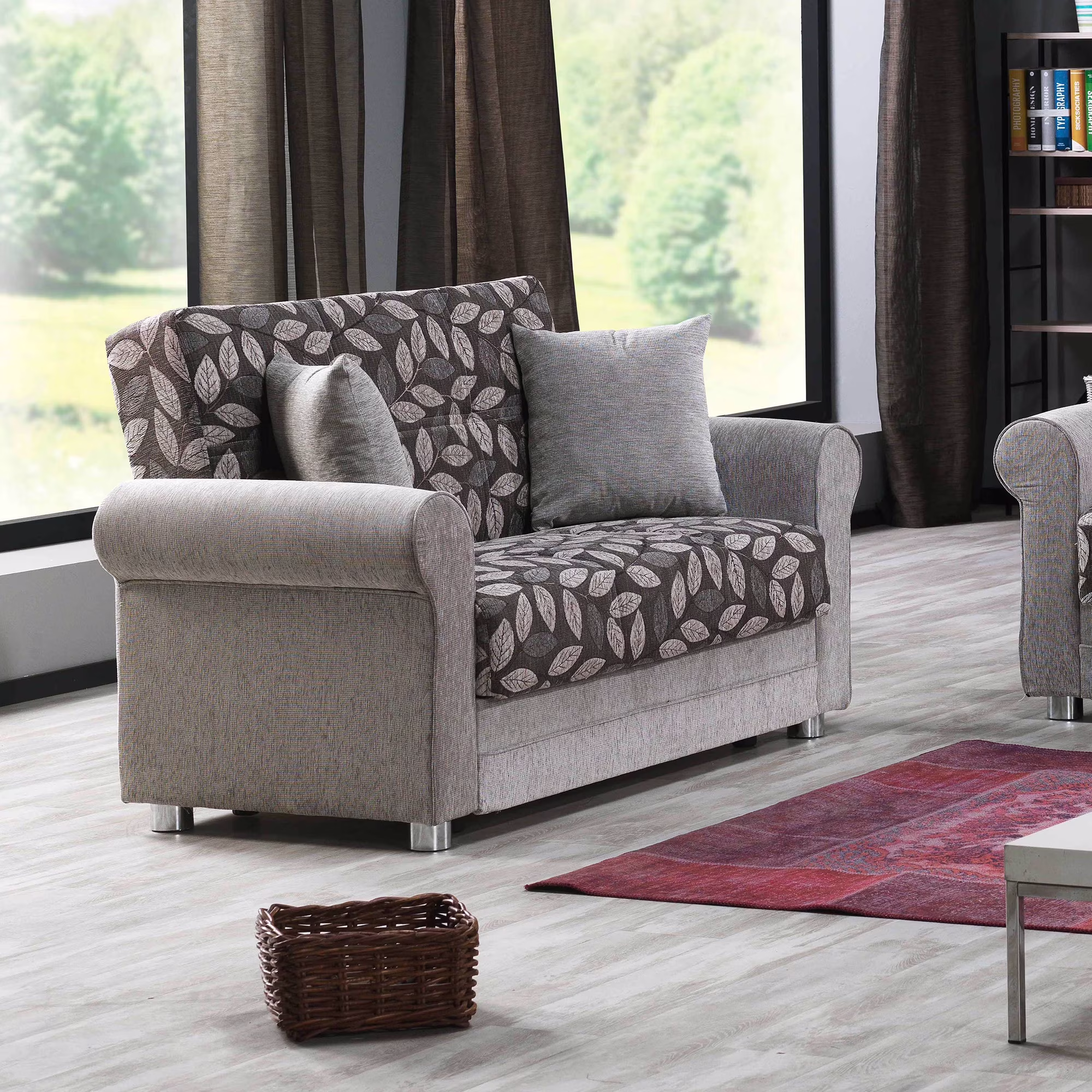 Ottomanson Paulo Sleeper Loveseat, Beige Chenille