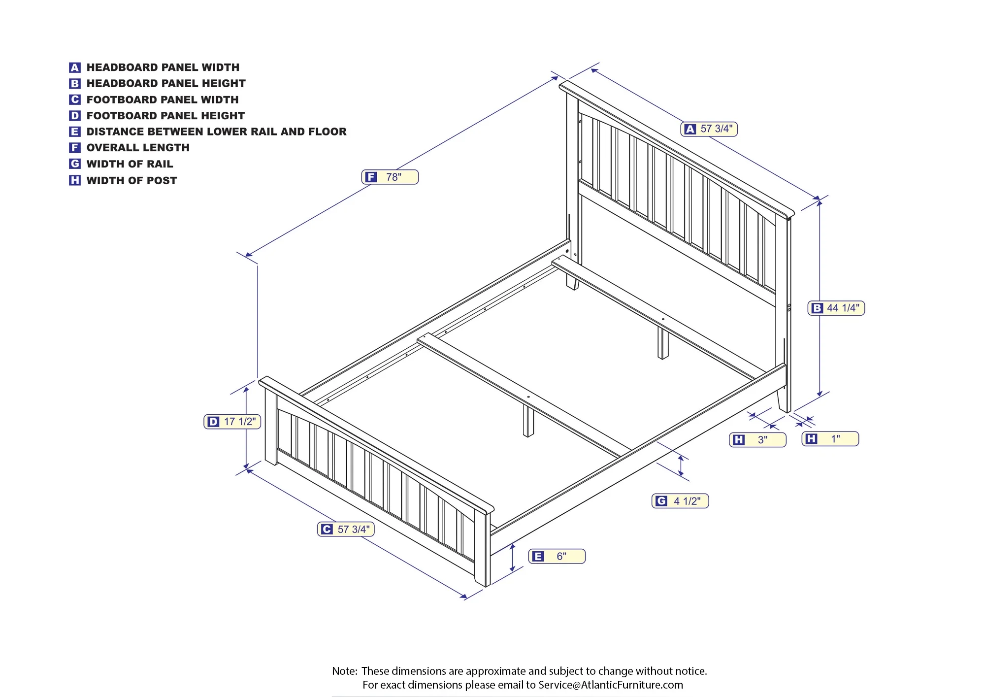 AFI Mission Full Traditional Bed with Matching Footboard and Turbo Charger in Walnut