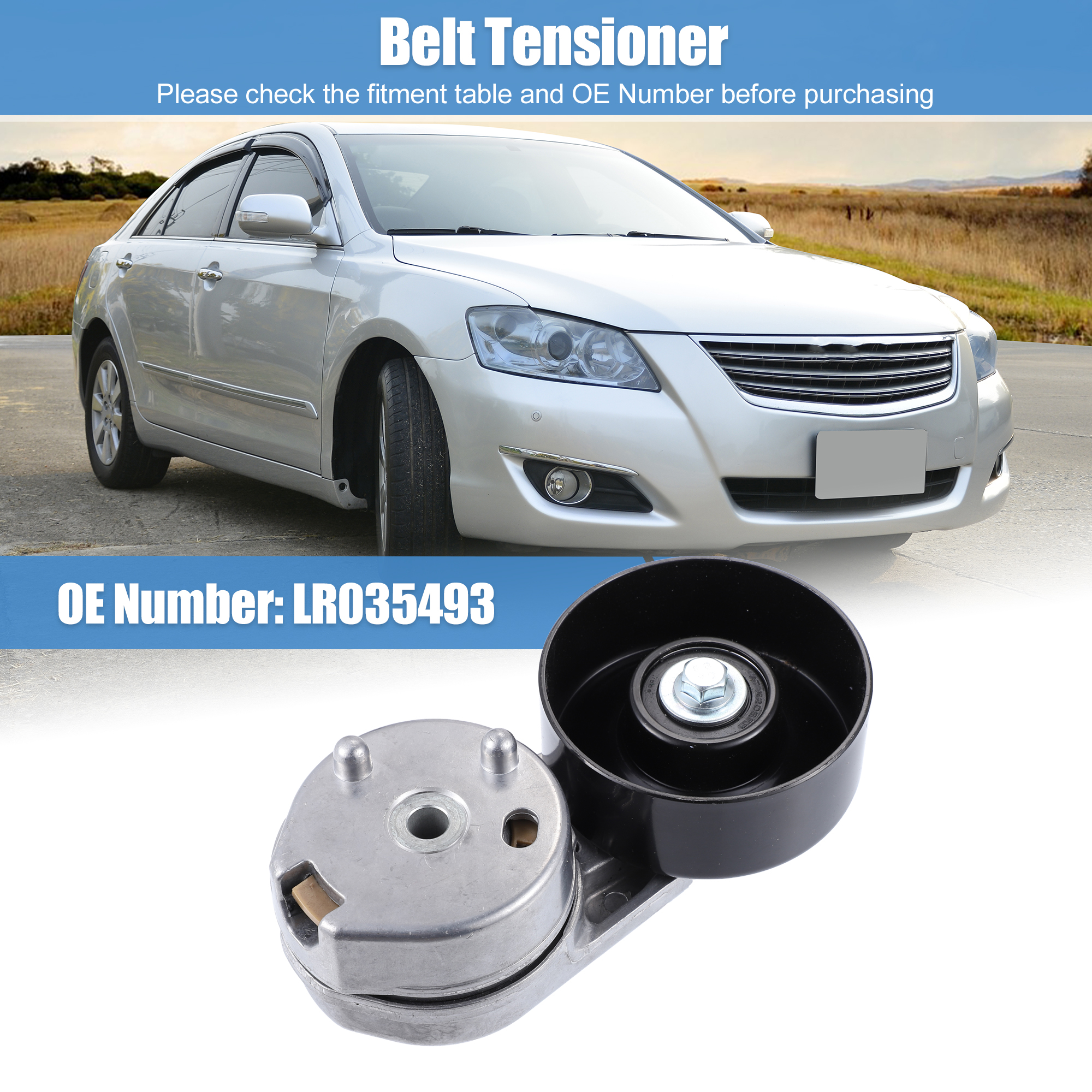 1 Pcs Engine Belt Tensioner Pulley Assembly Replacement for Land Rover Range Rover 2016-2021 LR035493