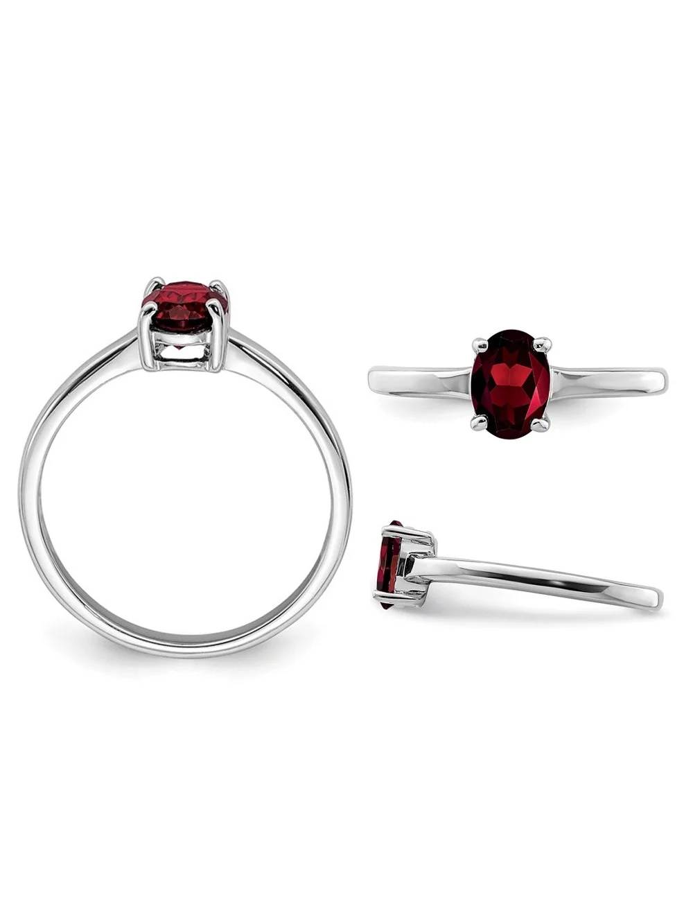 1.90 Carat (Ctw) Oval-Cut Red Garnet Ring in Sterling Silver