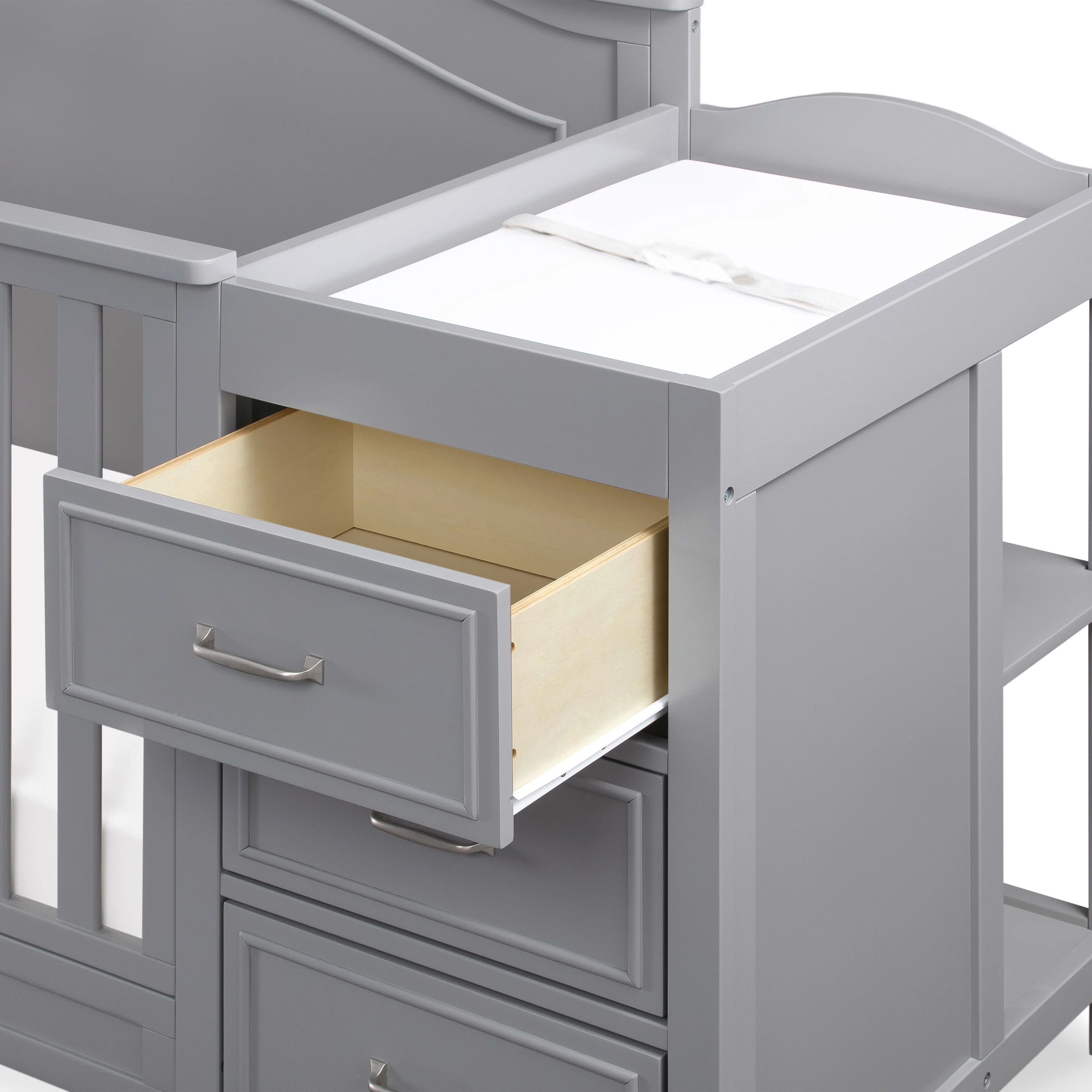 DaVinci Charlie 4-in-1 Convertible Crib and Changer Combo in Grey
