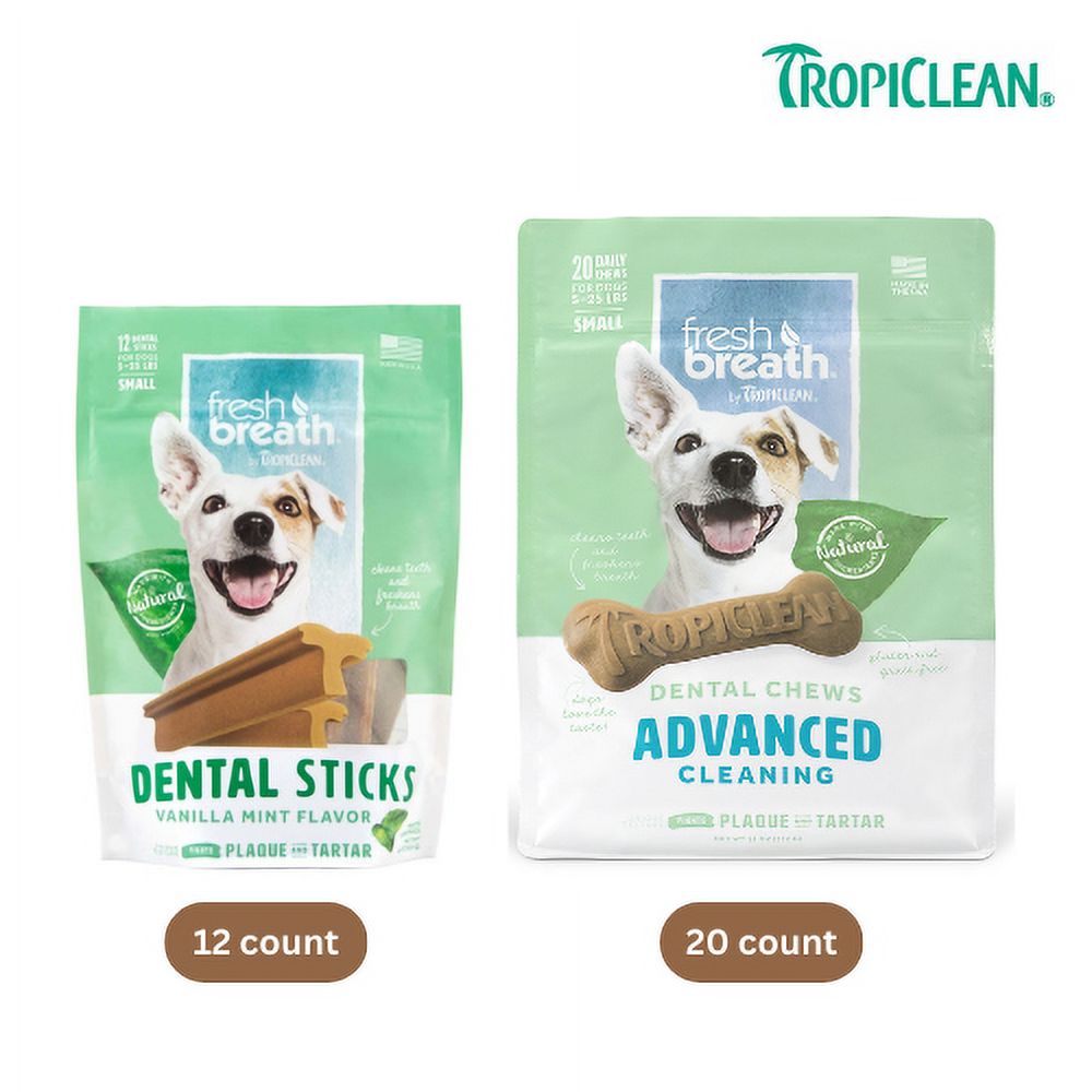 TropiClean Fresh Breath Dental Sticks for Dogs Vanilla Mint