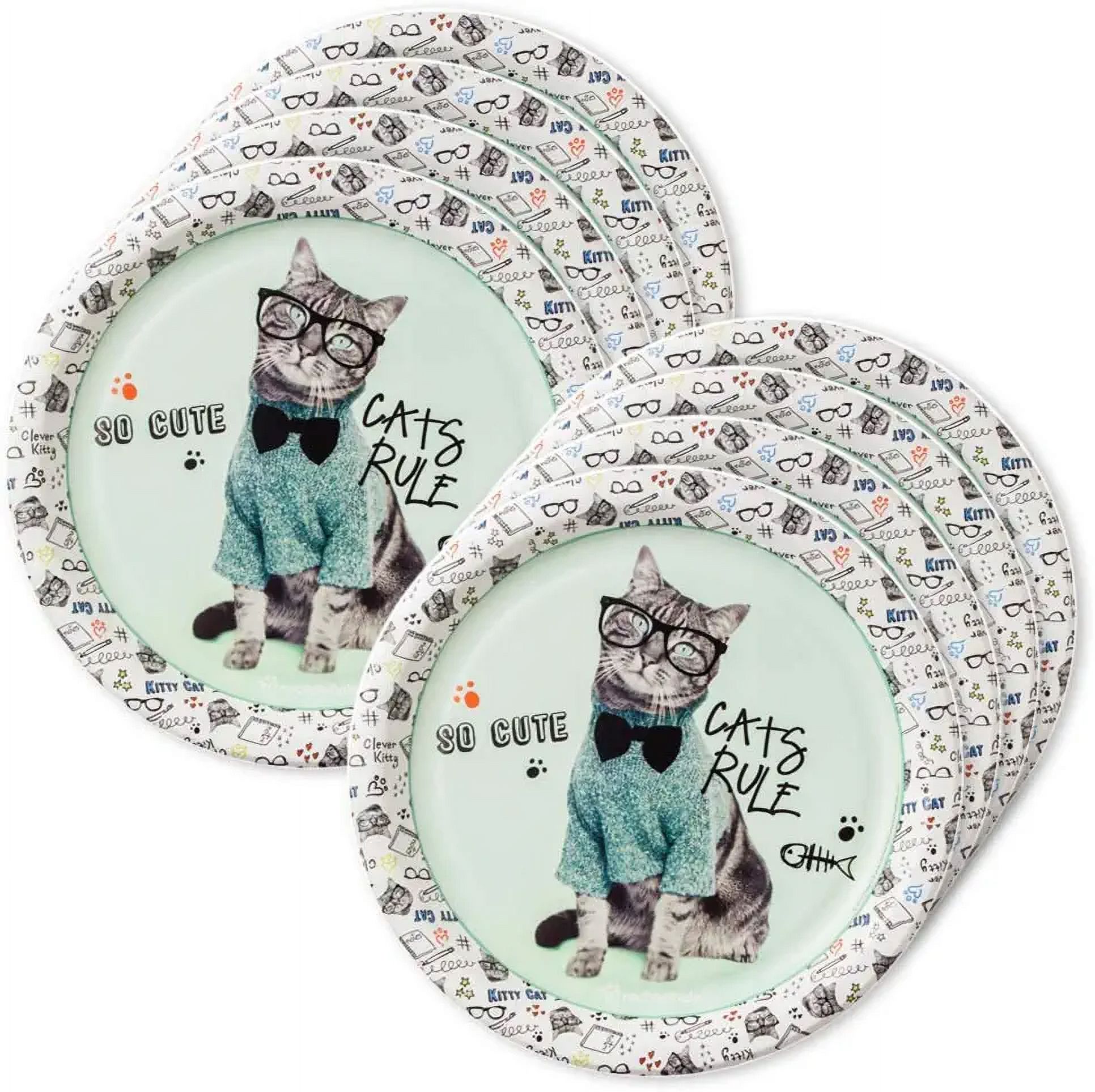 Birthday Express Rachael Hale Cats Rule Lunch Plates (24)