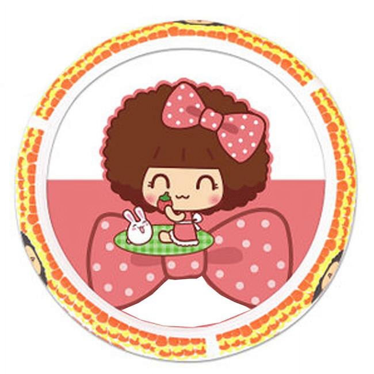 Girly Favorite Cute Cartoon Latex Steering Wheel Cover, F04 - Yellow & White