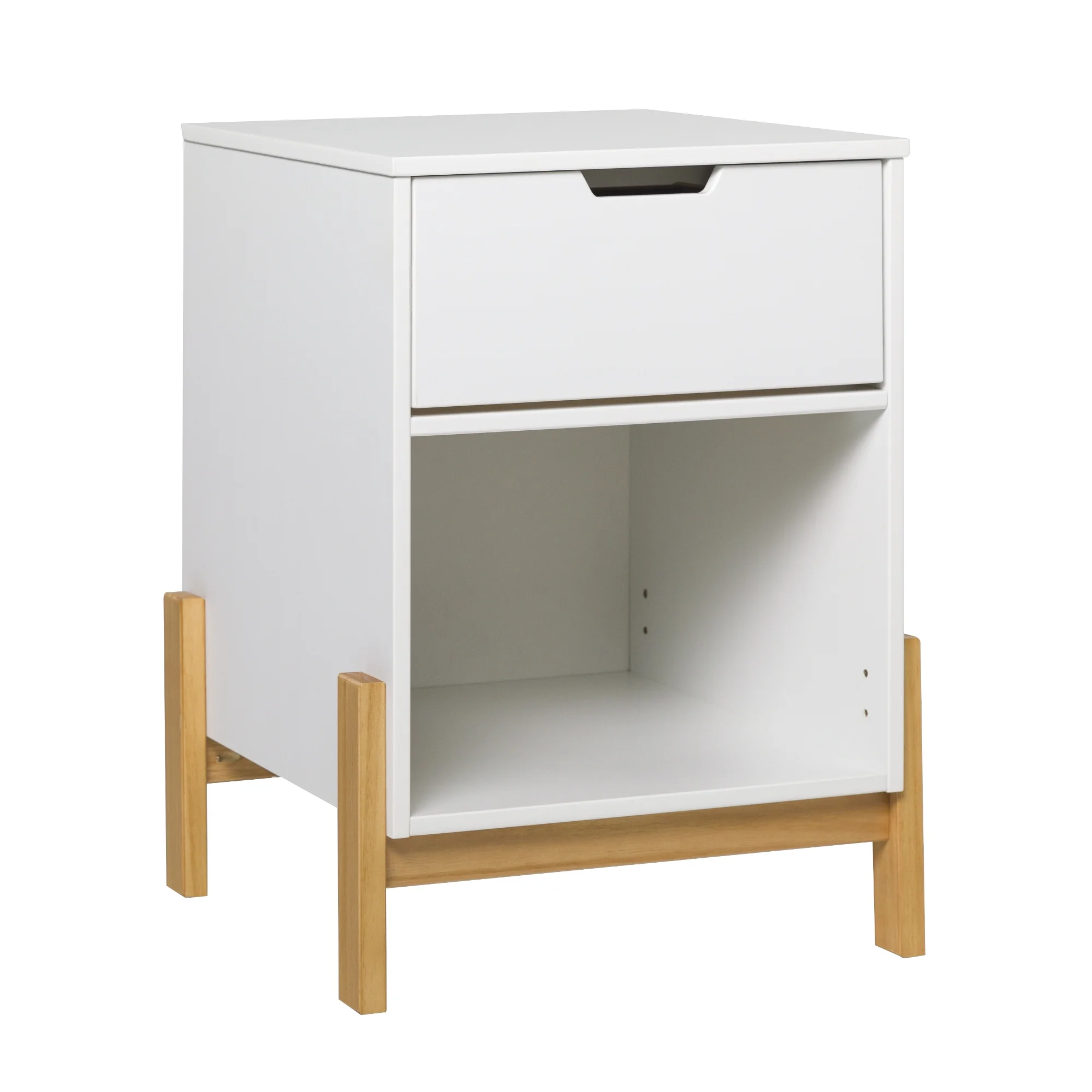 Walker Edison 26” Scandi Grooved-Handle 1-Drawer Dresser, White