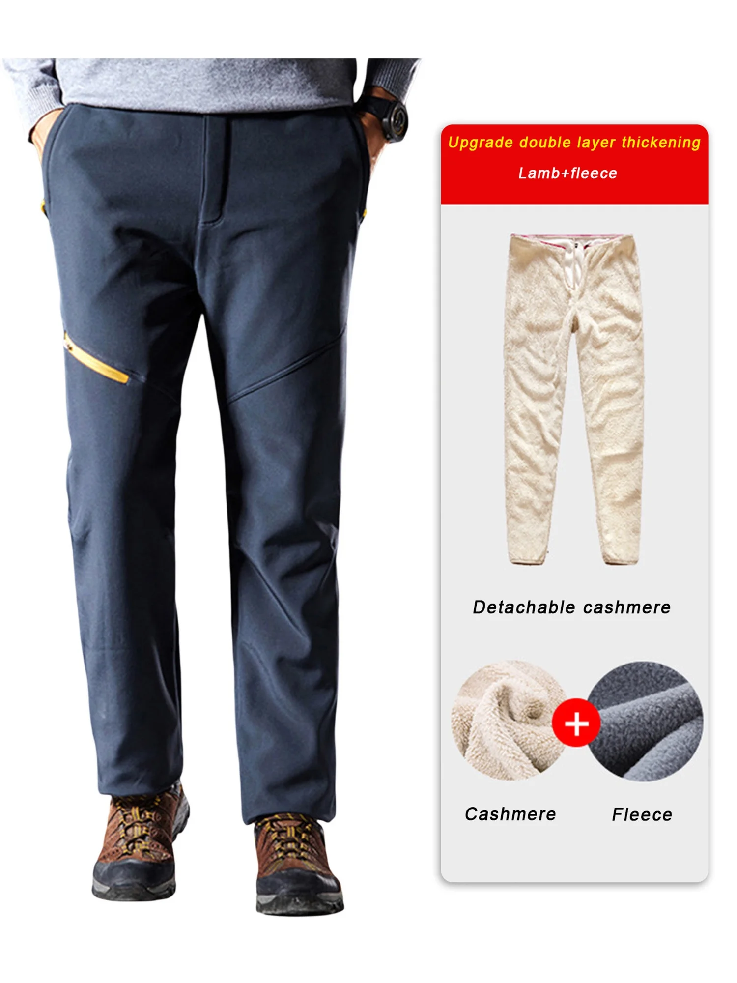 Sunisery Men Women Waterproof Fleece Lined Ski Pants Outdoor Warm Thicken Padded Hiking Snow Pants