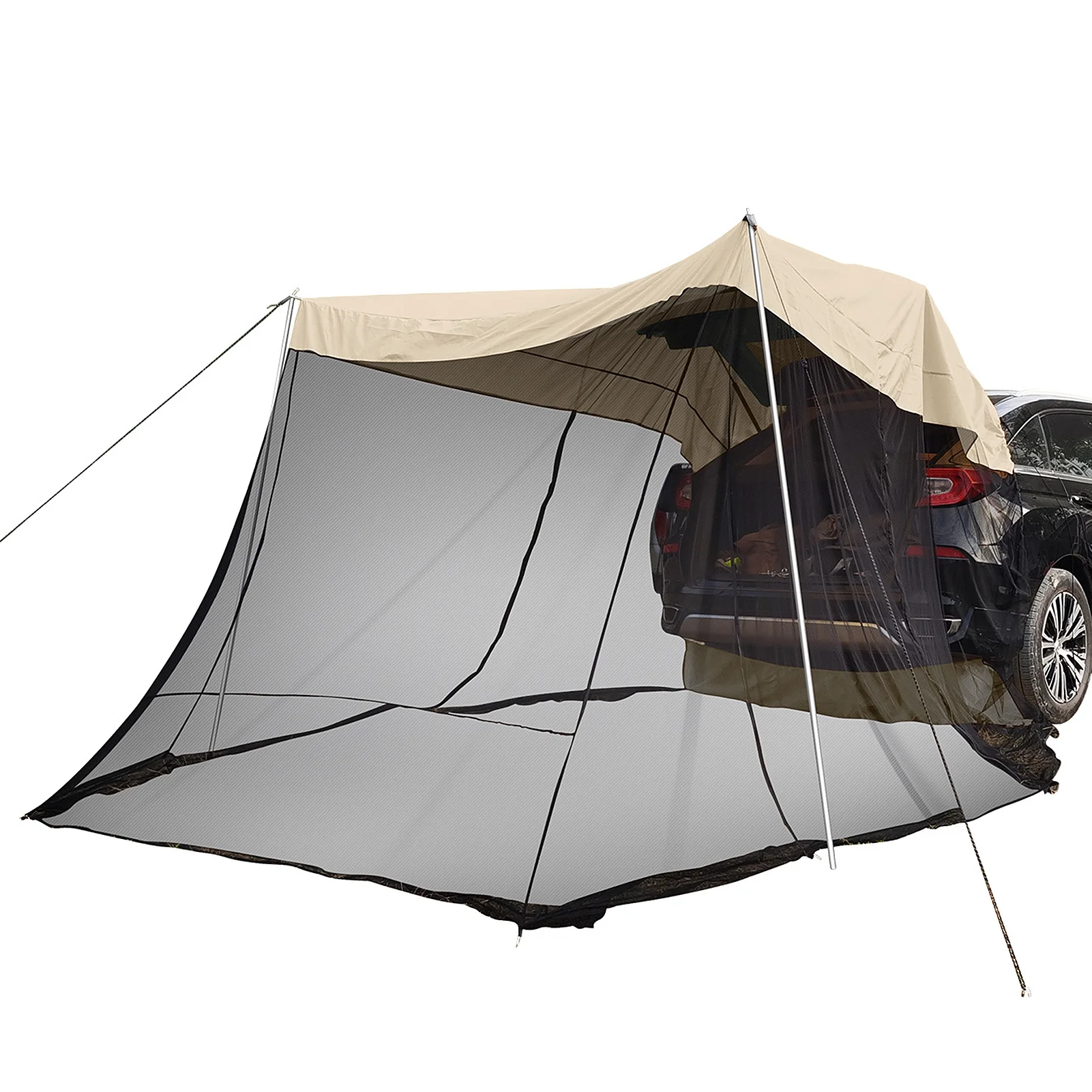 Gecheer Car Rear Extension Sunshade Tent Vehicle Trunk Side Awning Car Shelter Canopy Beach Sun Shelter for Outdoor Camping Hiking Fishing