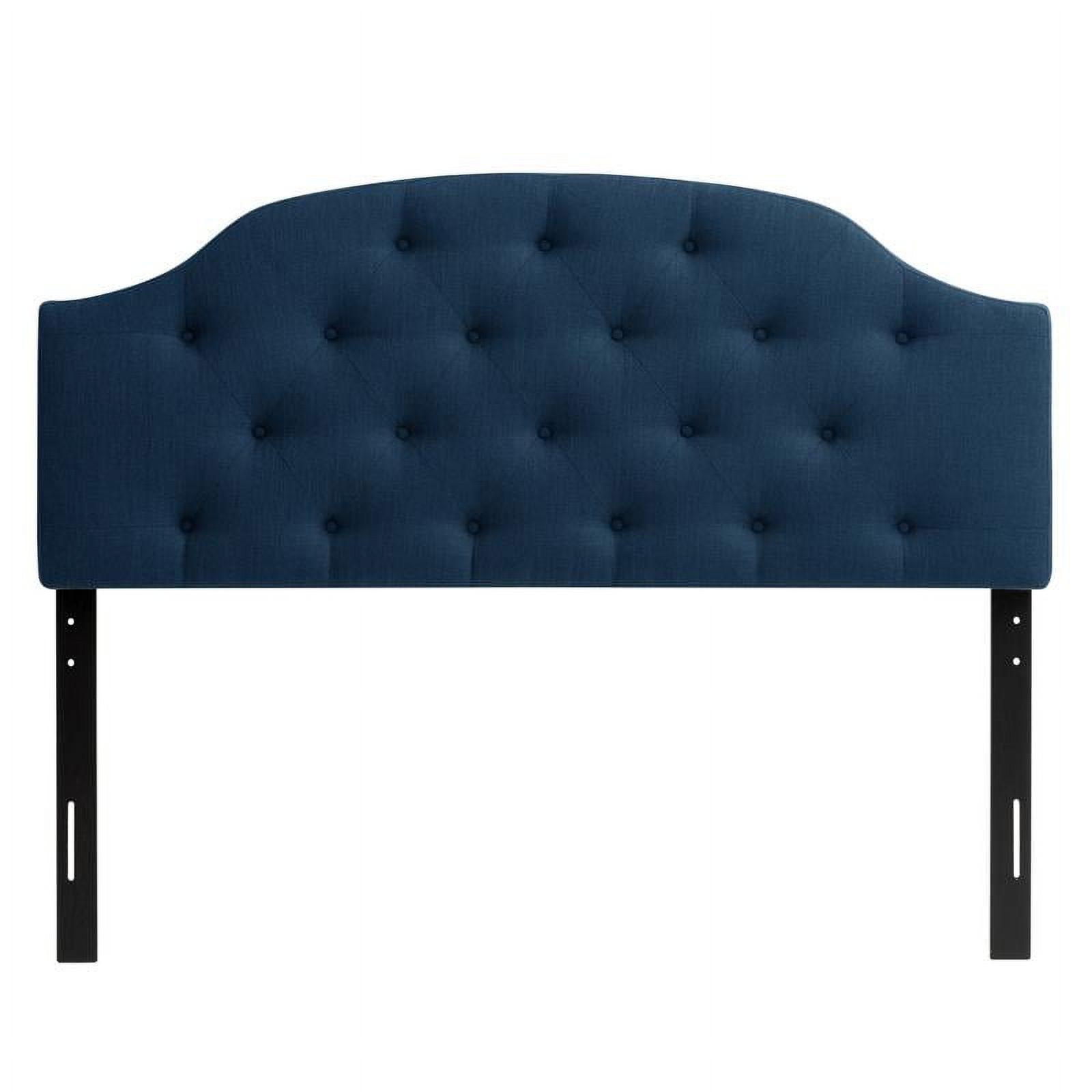 Atlin Designs Tufted Arched Modern Fabric Double/Full Headboard in Navy Blue