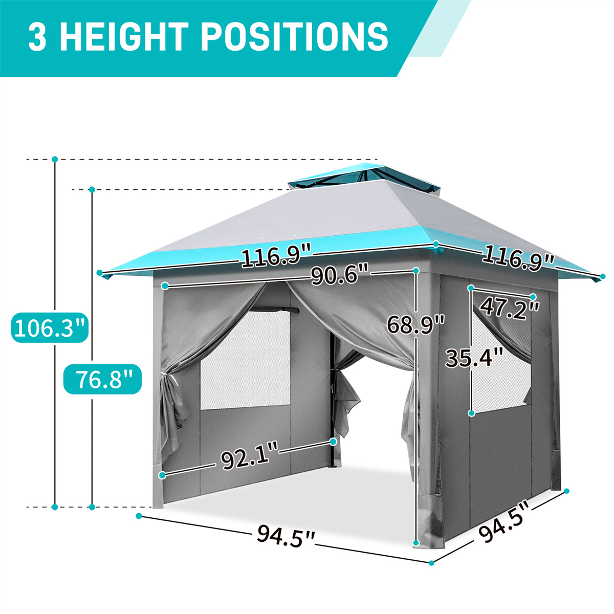 10 Ft. W x 10 Ft. D Metal Patio Gazebo Tent With Carry Bag