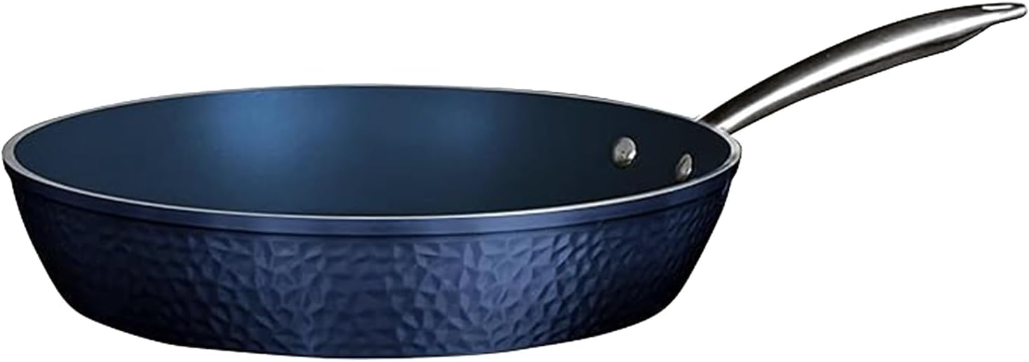 Blue Hammered Collection - Non-Toxic, Non-Stick Ceramic 10 Inch Pan, Scratch-Resistant, Oven Safe With Upgraded Handles, Safe Pan For All Stovetops