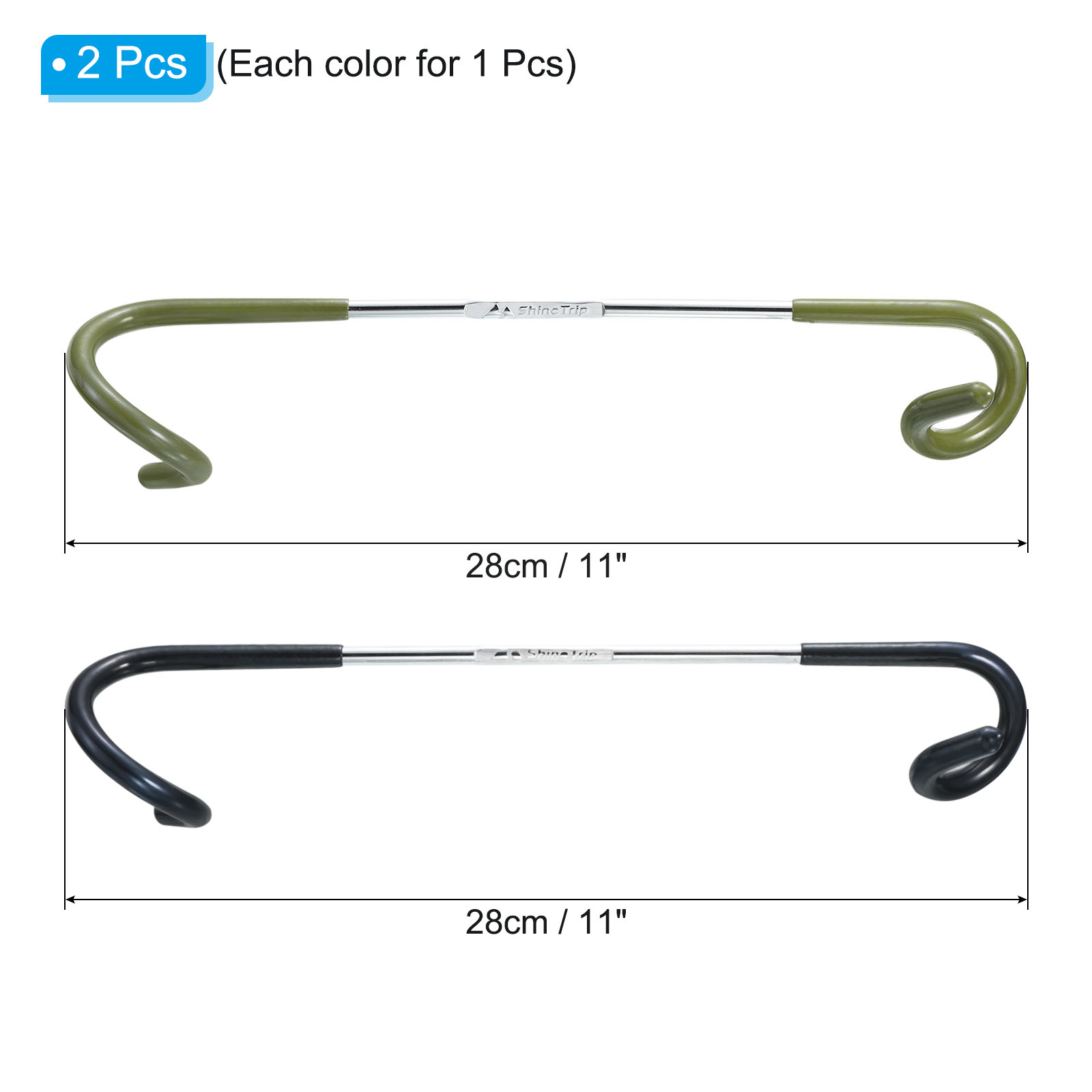 Uxcell Camping Lantern Hook Hanger, Camping Tent Lamp Hook Pole Hanger, Multicolor 2 Pack