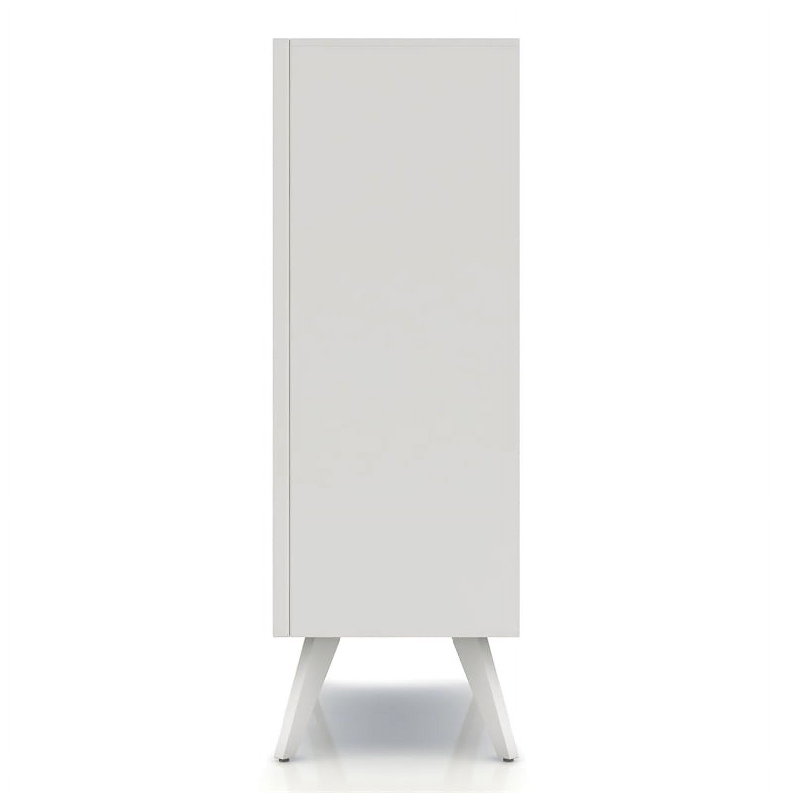 FOA Vrone 6pc White Wood Bedroom Set - King +2 Nightstands +Chest+Dresser+Mirror