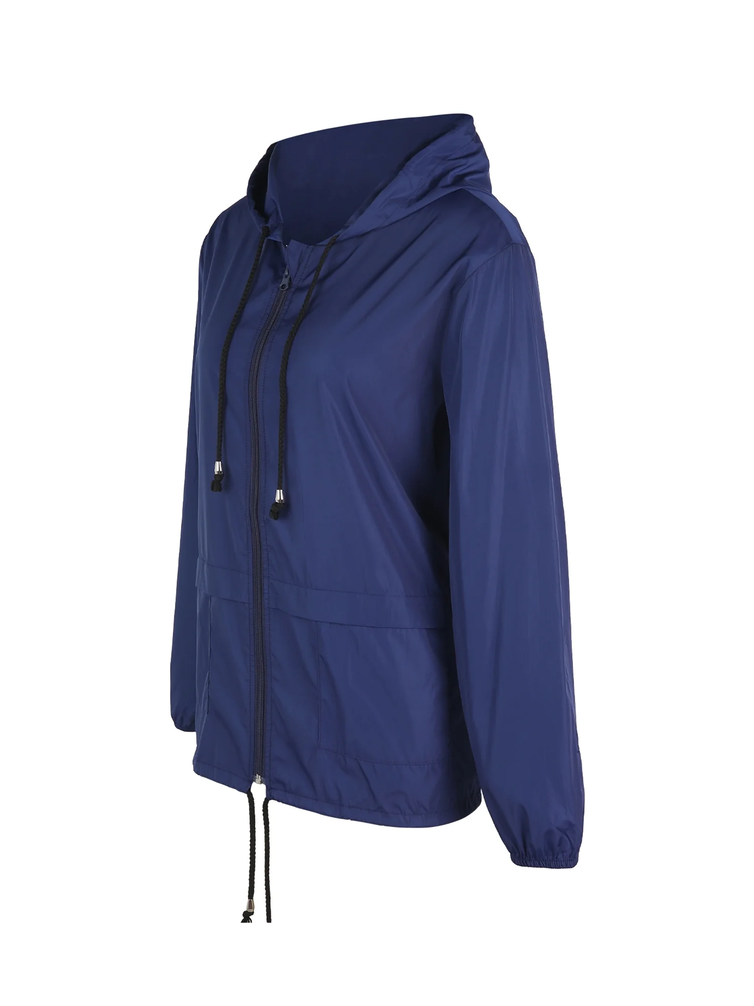 Binpure Packable Rain Jacket Hooded Windbreaker with Adjustable Drawstring