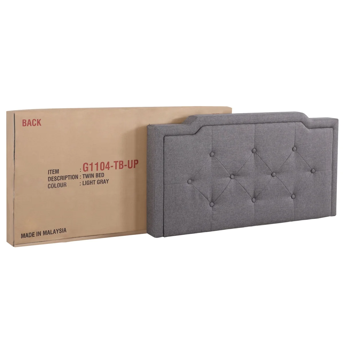 Home Bedroom Furniture Deb Jewel Gray Tufted Twin Panel Bed