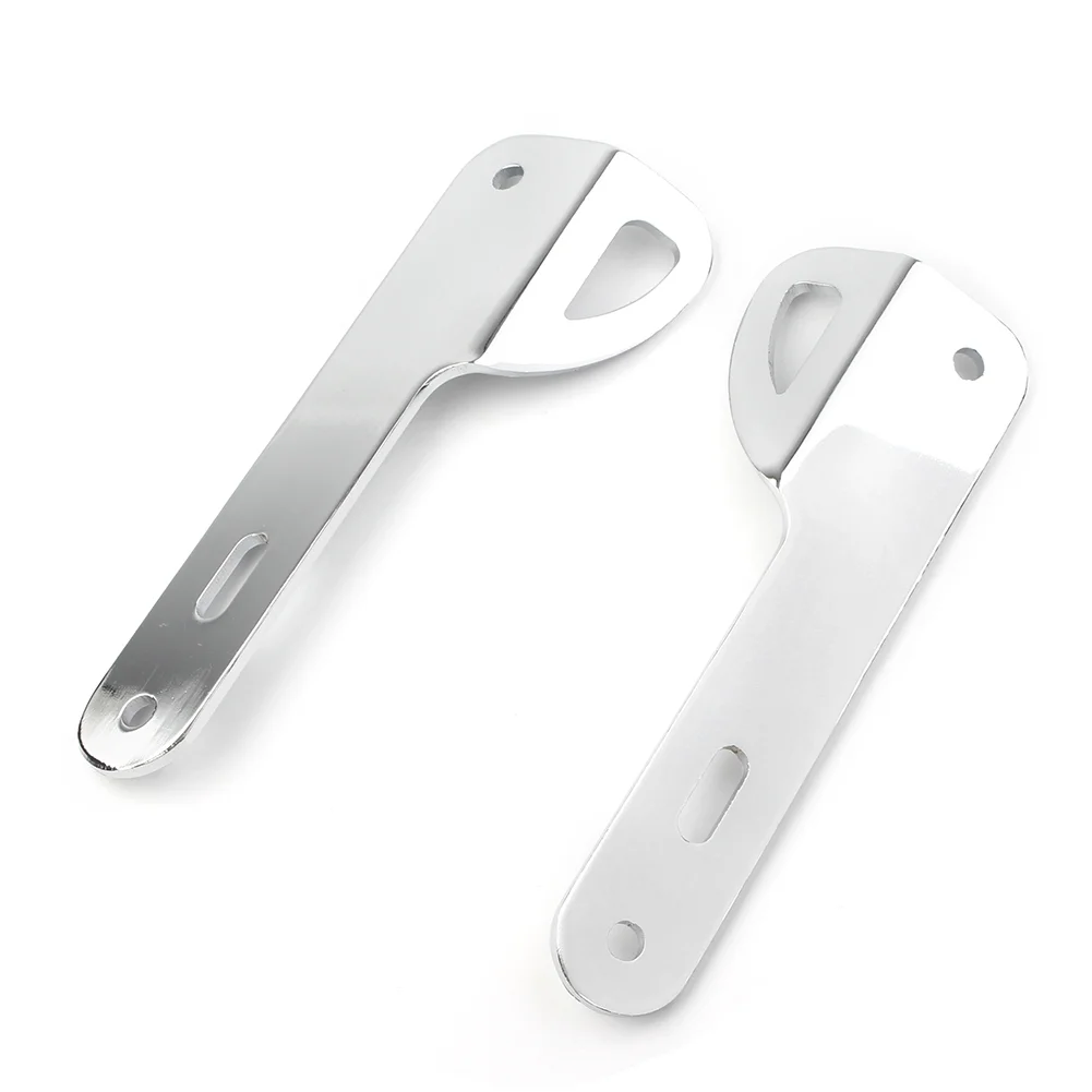 NS Chrome 2pcs Motorcycle Trailer Hook Tie-Down Clip Hook Holder Mounting Hardware Kit for Harley Davidson Touring Models 1993-2018