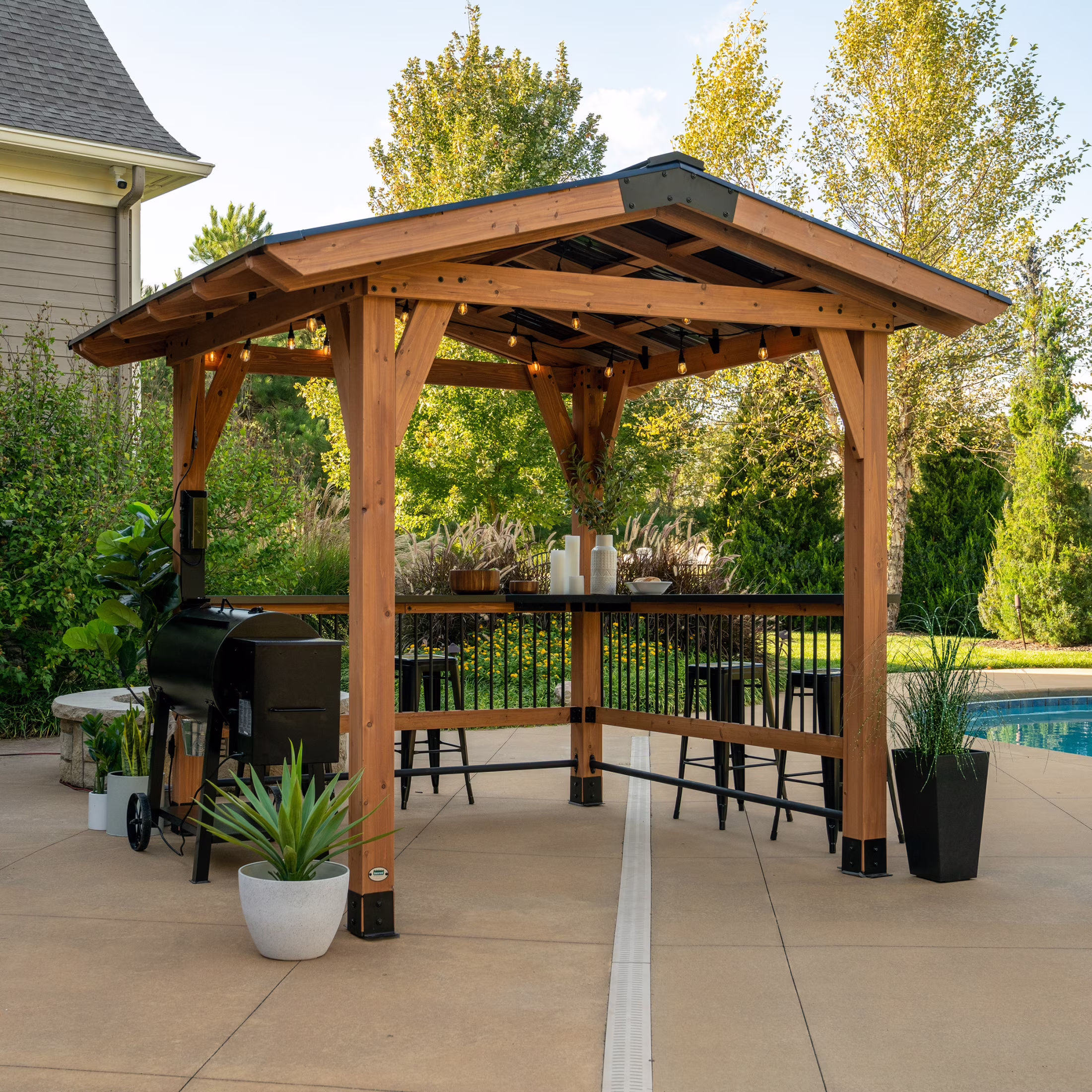 Backyard Discovery Granada Grill Gazebo With Outdoor Bar