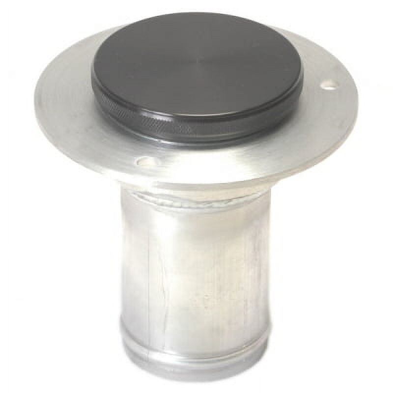 Remote Fuel Filler Neck With Low Profile Mount And Black Anodized Cap For 2.5 Inch Hose