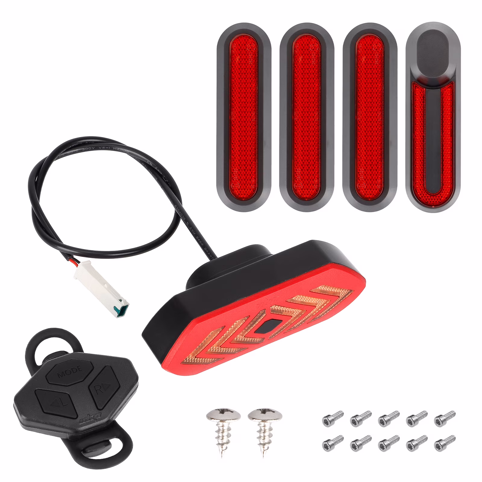 Ulip LED Taillight Turn Signal Waterproof Cycling Warning Lamp Remote Control, 4 Decorative Covers