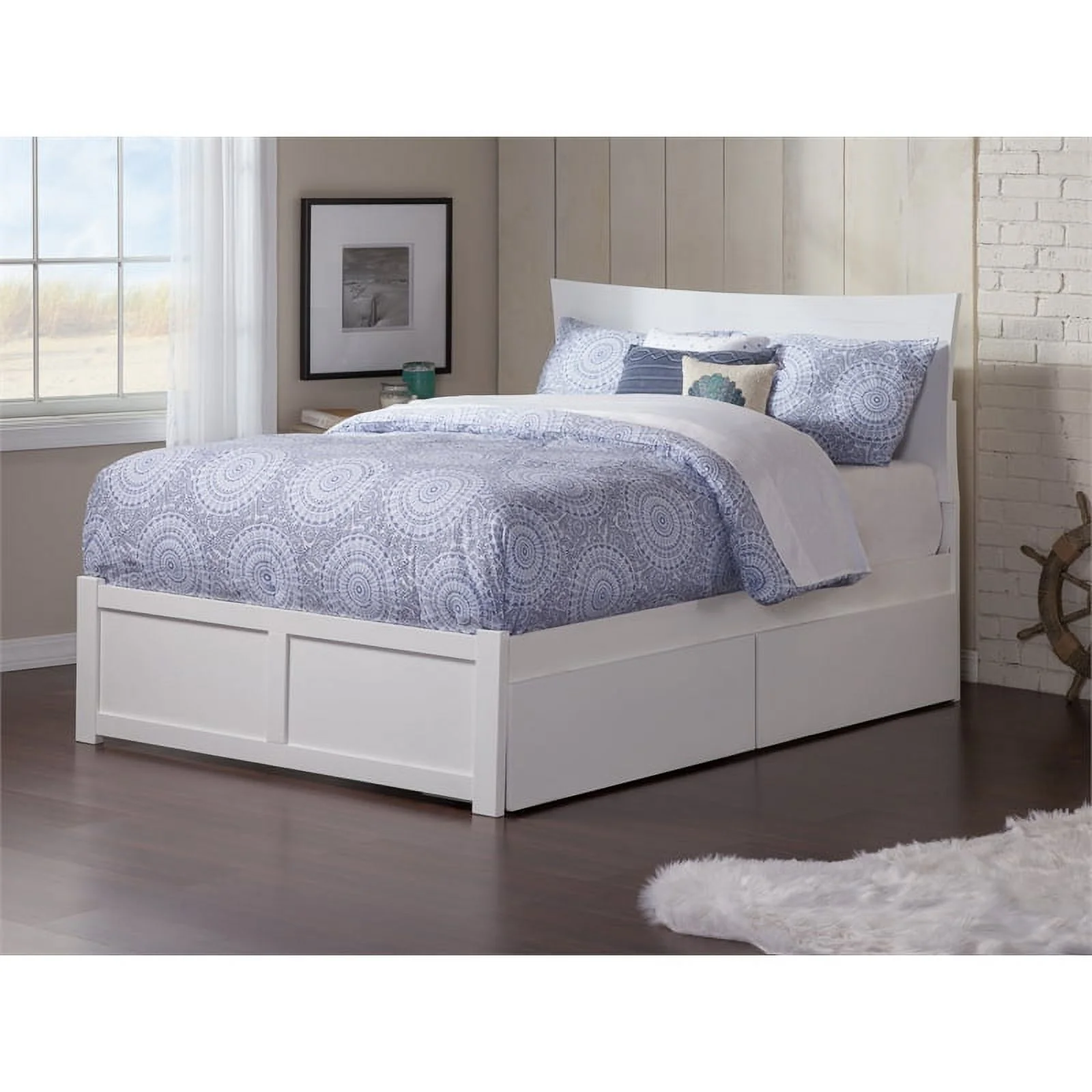 Leo & Lacey Urban Full Storage Platform Bed in White