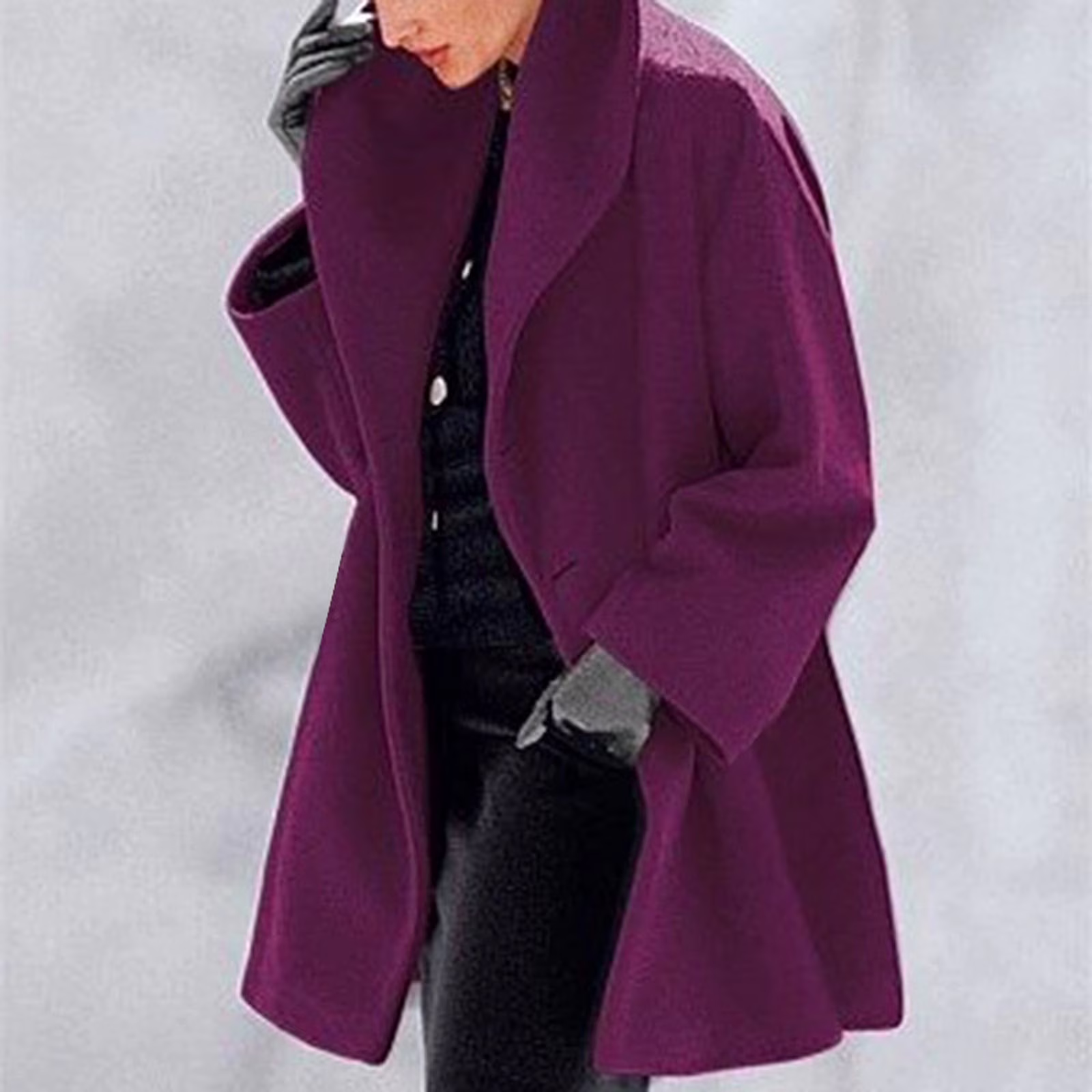 LINMOUA Womens Winter Wool Coat Trench Jacket Ladies Warm Slim Long Overcoat Outwear