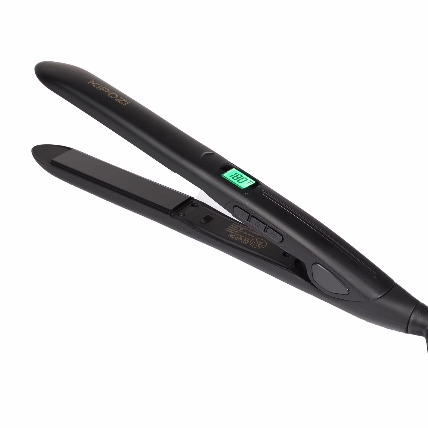 KIPOZI Professional Negative Ion Hair Straightener, Anti-Static Flat Iron with Floating Titanium Plates, 1 Inch, Black