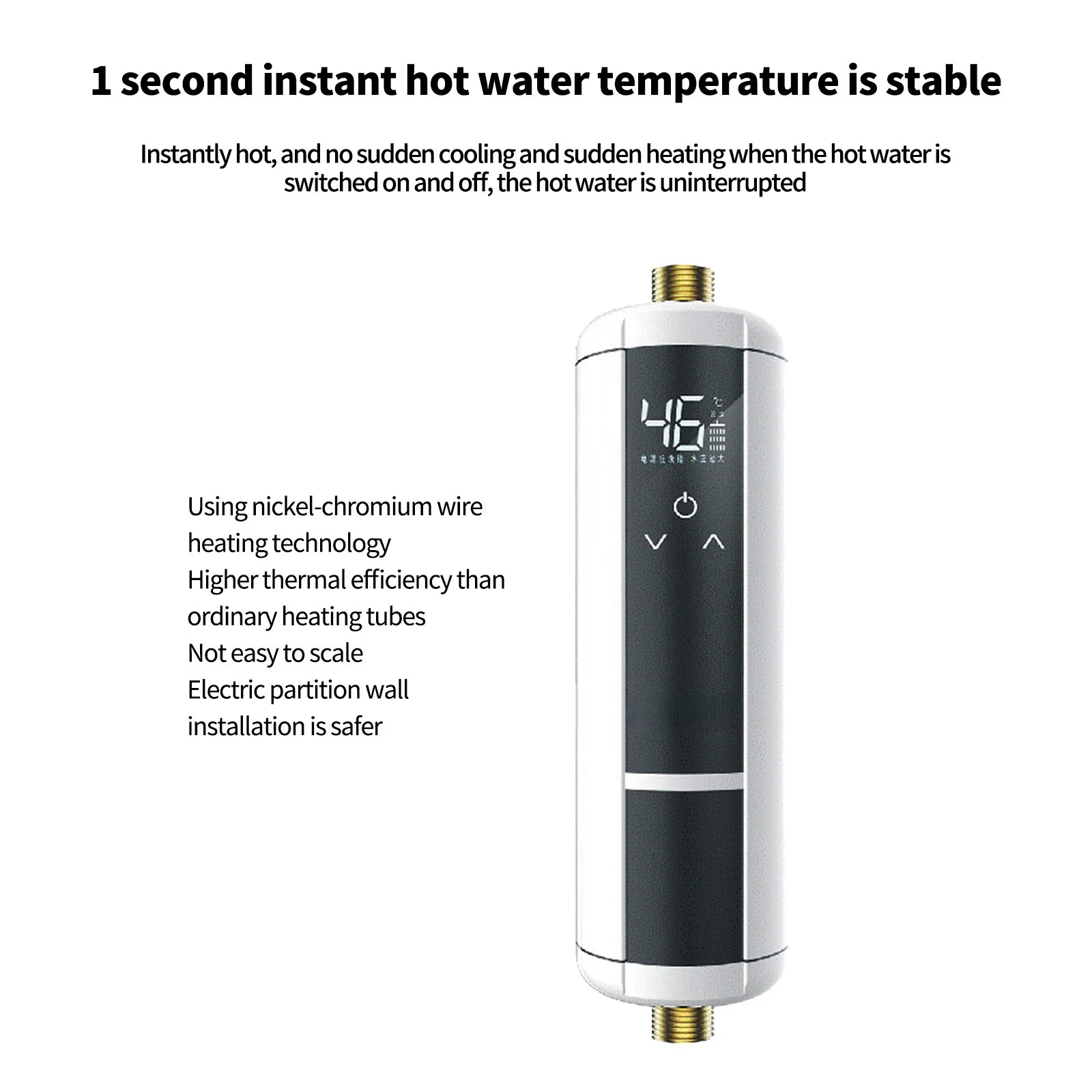 GLFILL Electronic Instantaneous Water Heater with Bathroom Shower Kit Mini Water Heater